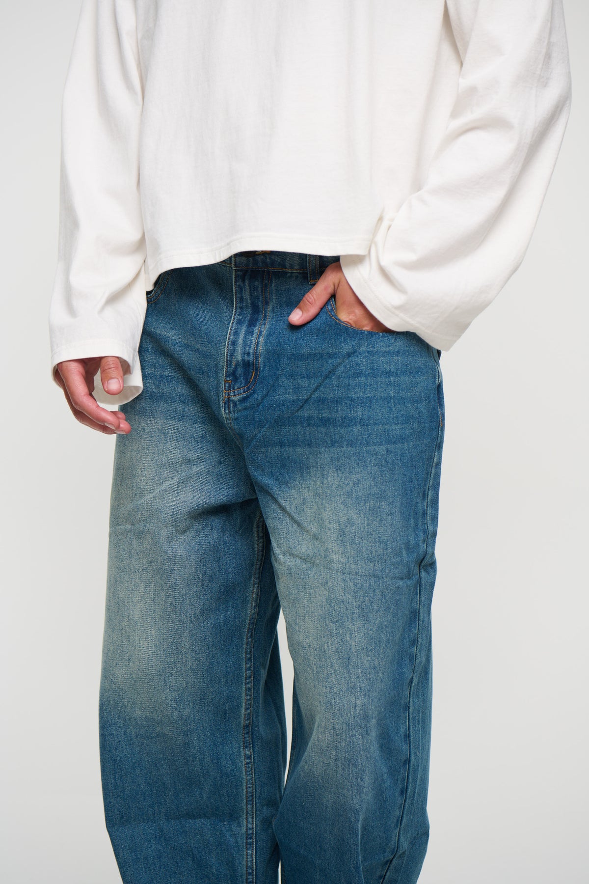 Newtown Baggy Denim Mid Blue