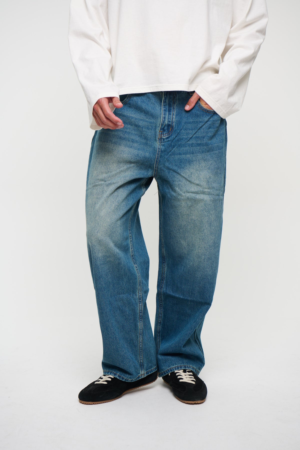 Newtown Baggy Denim Mid Blue