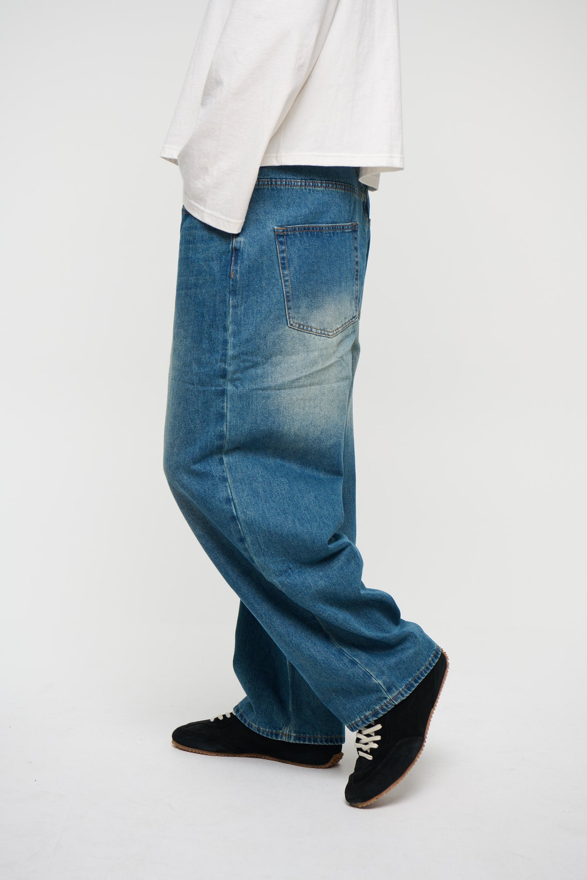 Newtown Baggy Denim Mid Blue