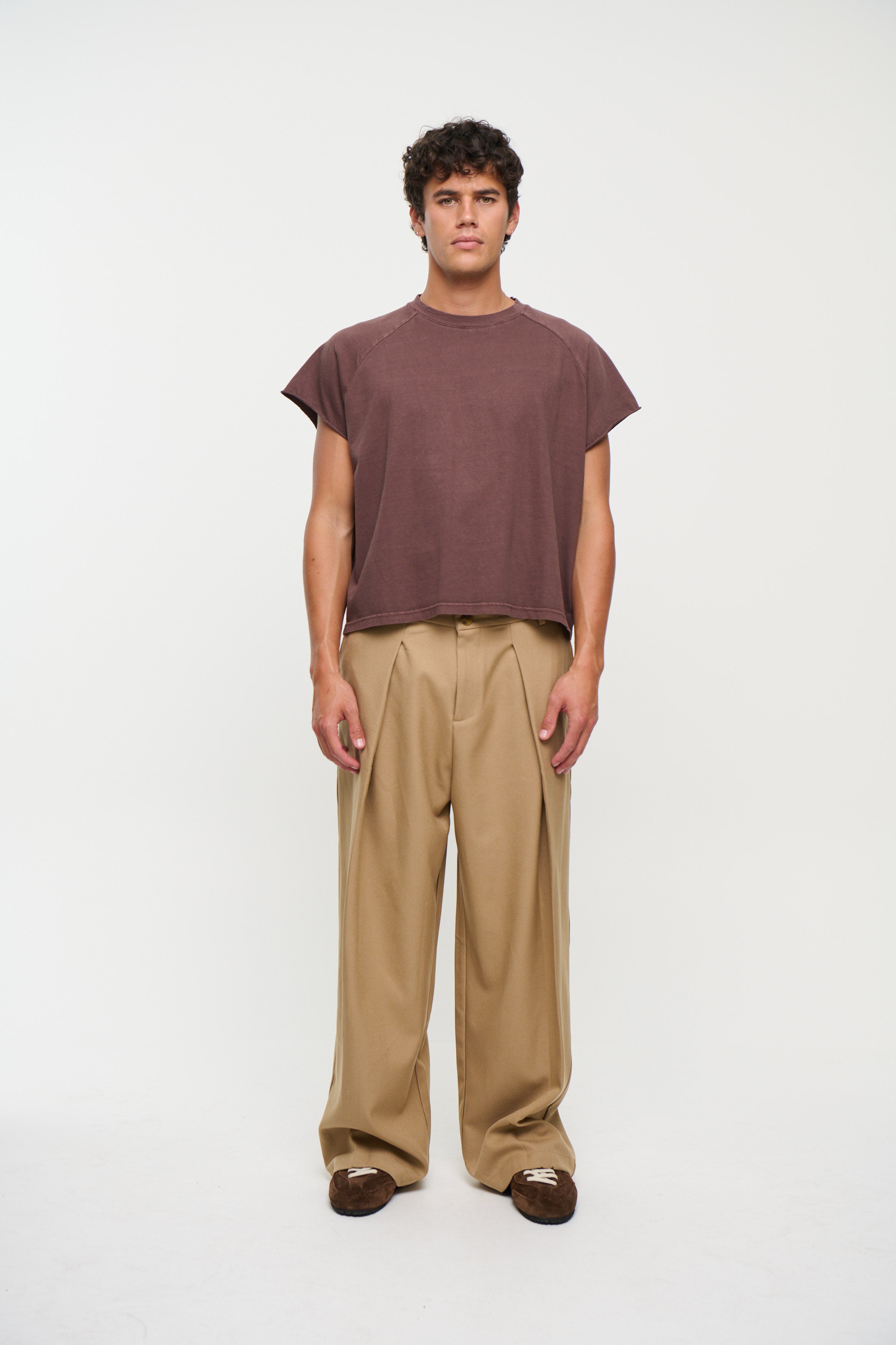 Raglan Crop Box Tank Choc