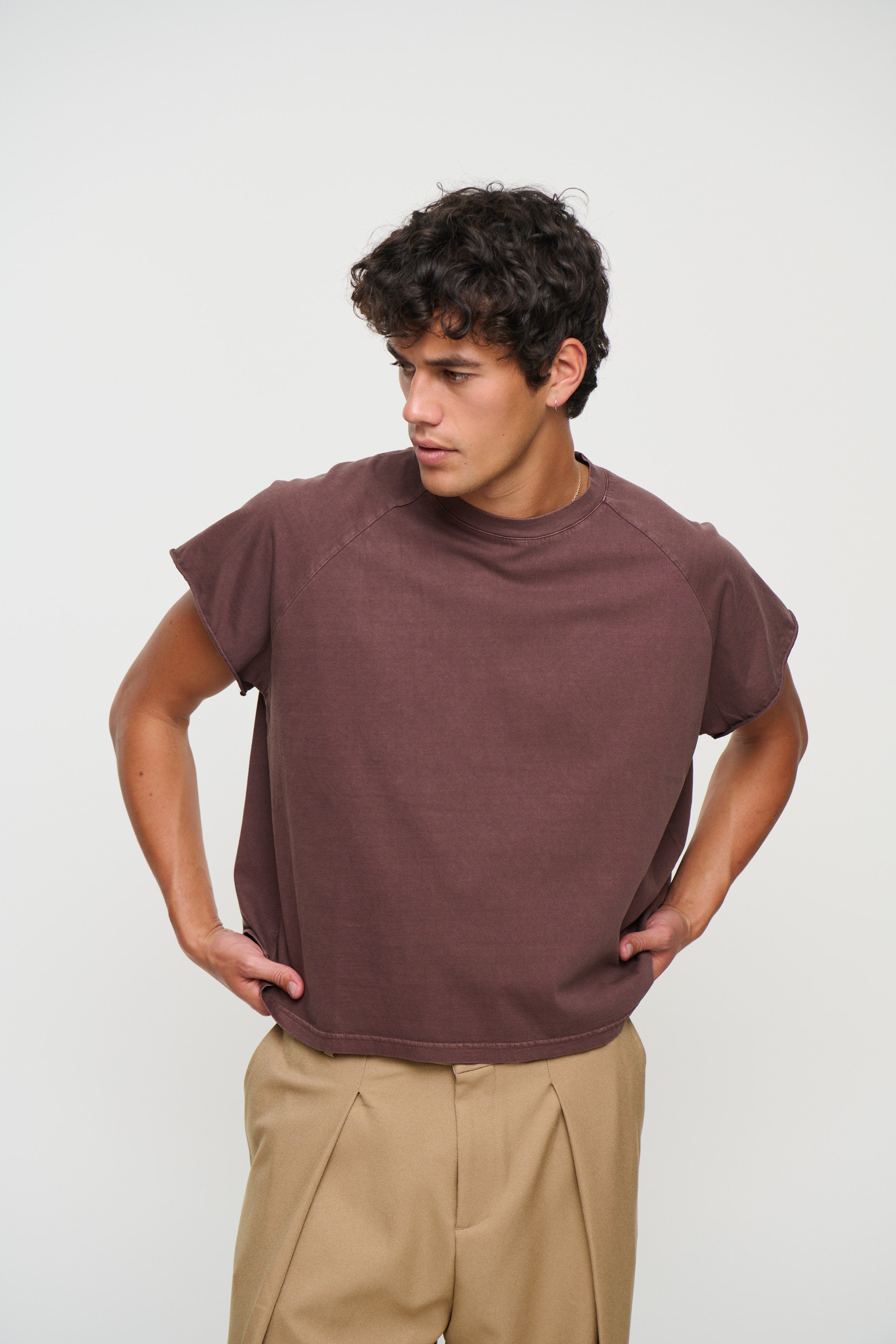 Raglan Crop Box Tank Choc