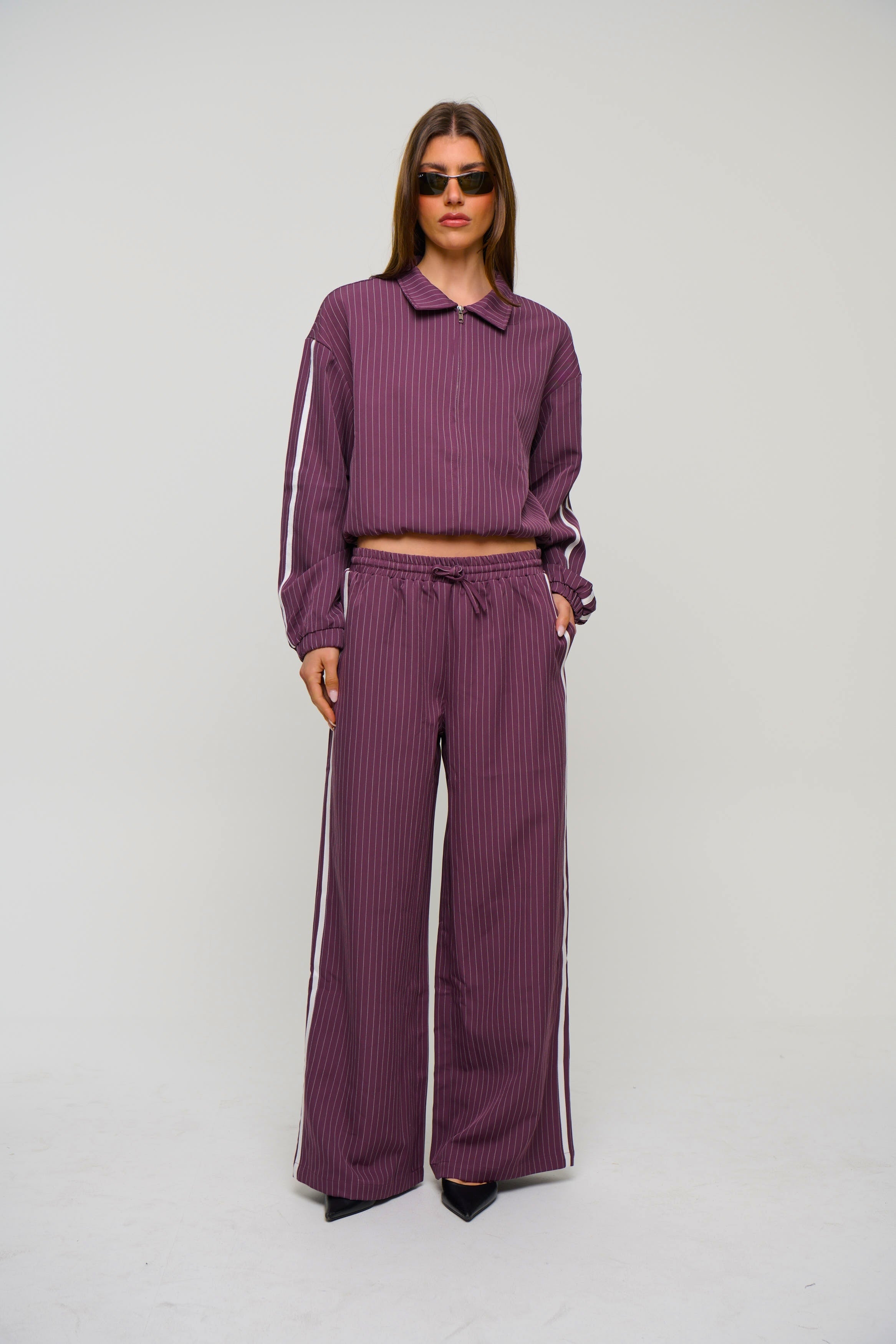 Ramona Pinstripe Pant Wine