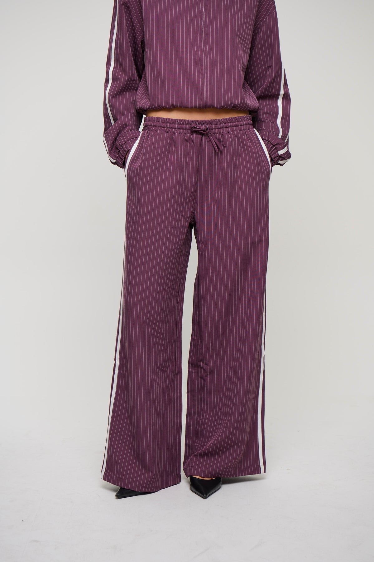 Ramona Pinstripe Pant Wine