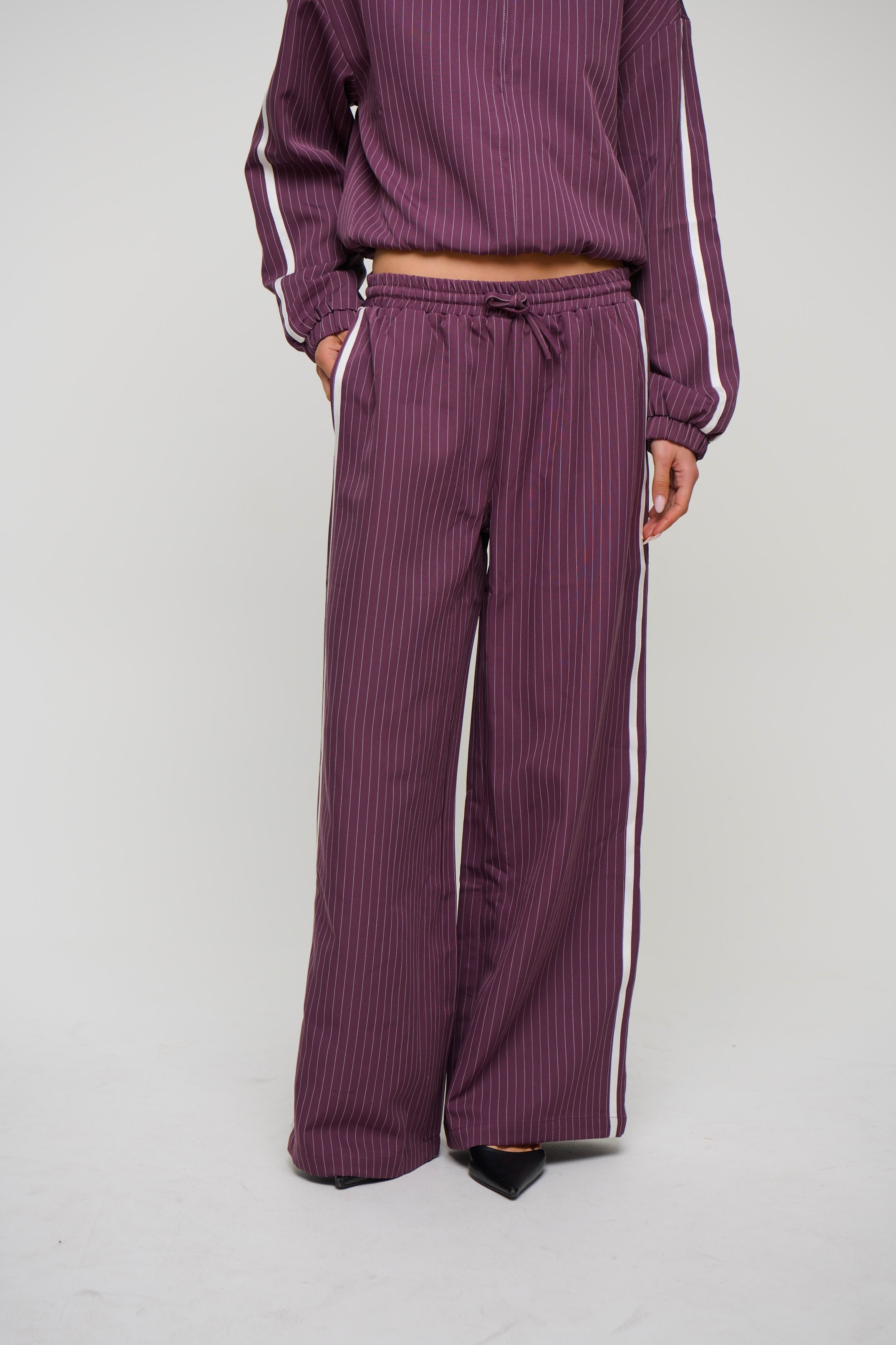 Ramona Pinstripe Pant Wine