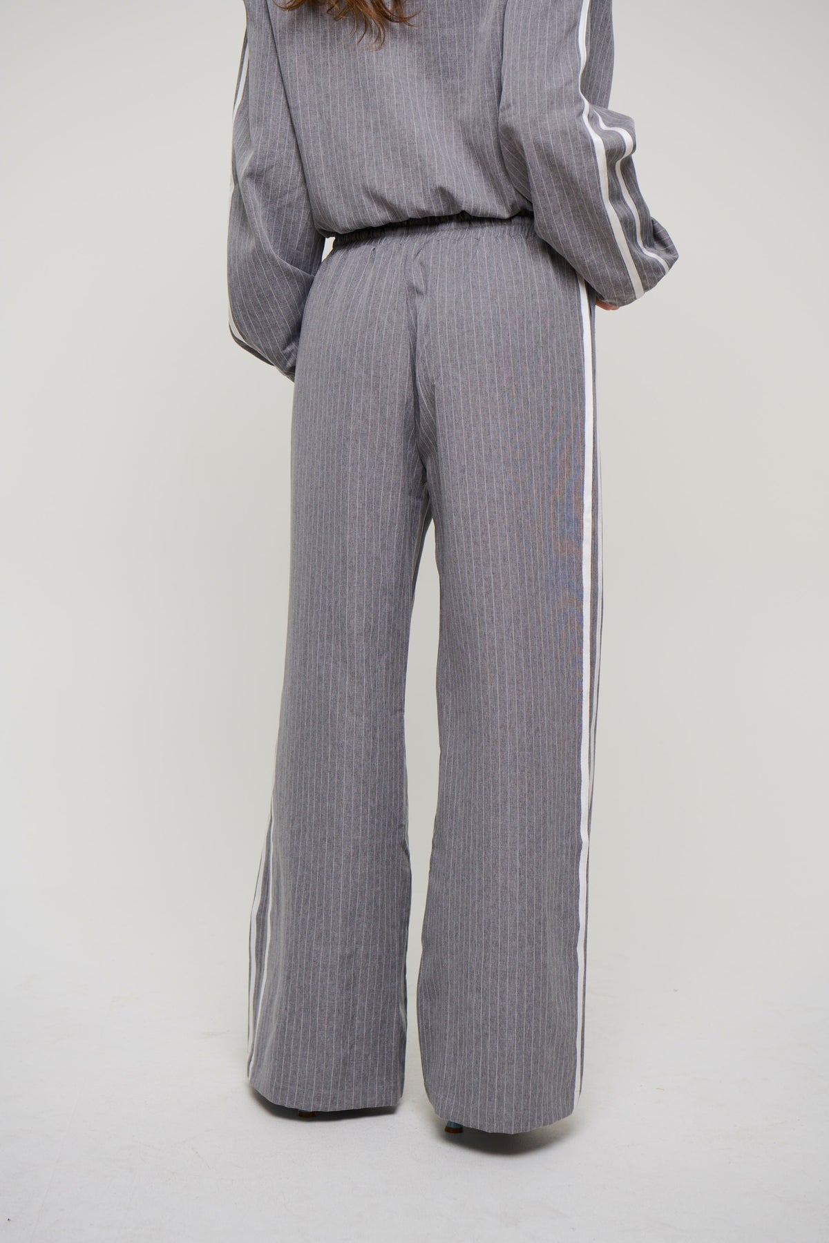 Ramona Pinstripe Pant Grey