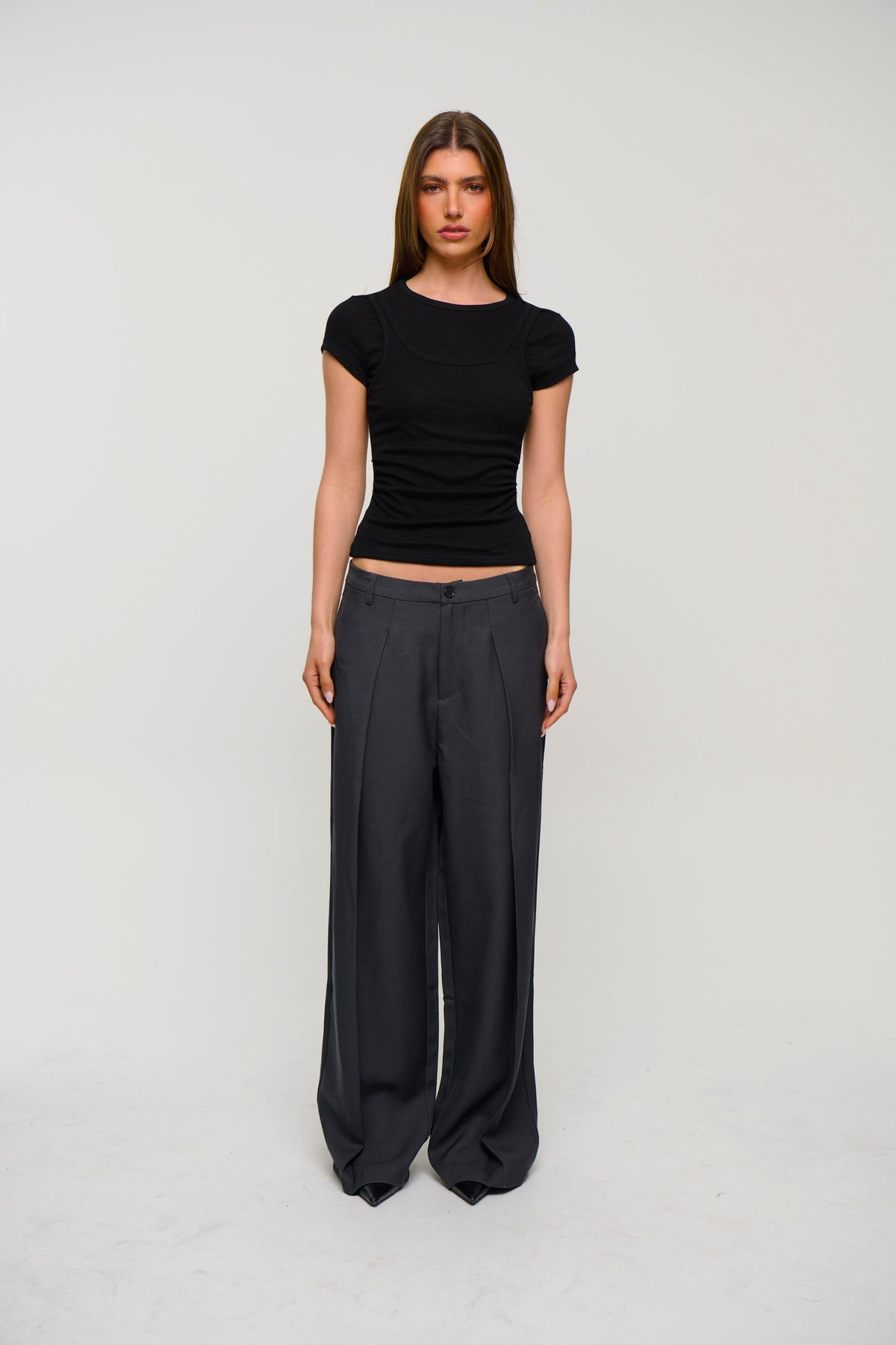 Tianna Layered Tee Black