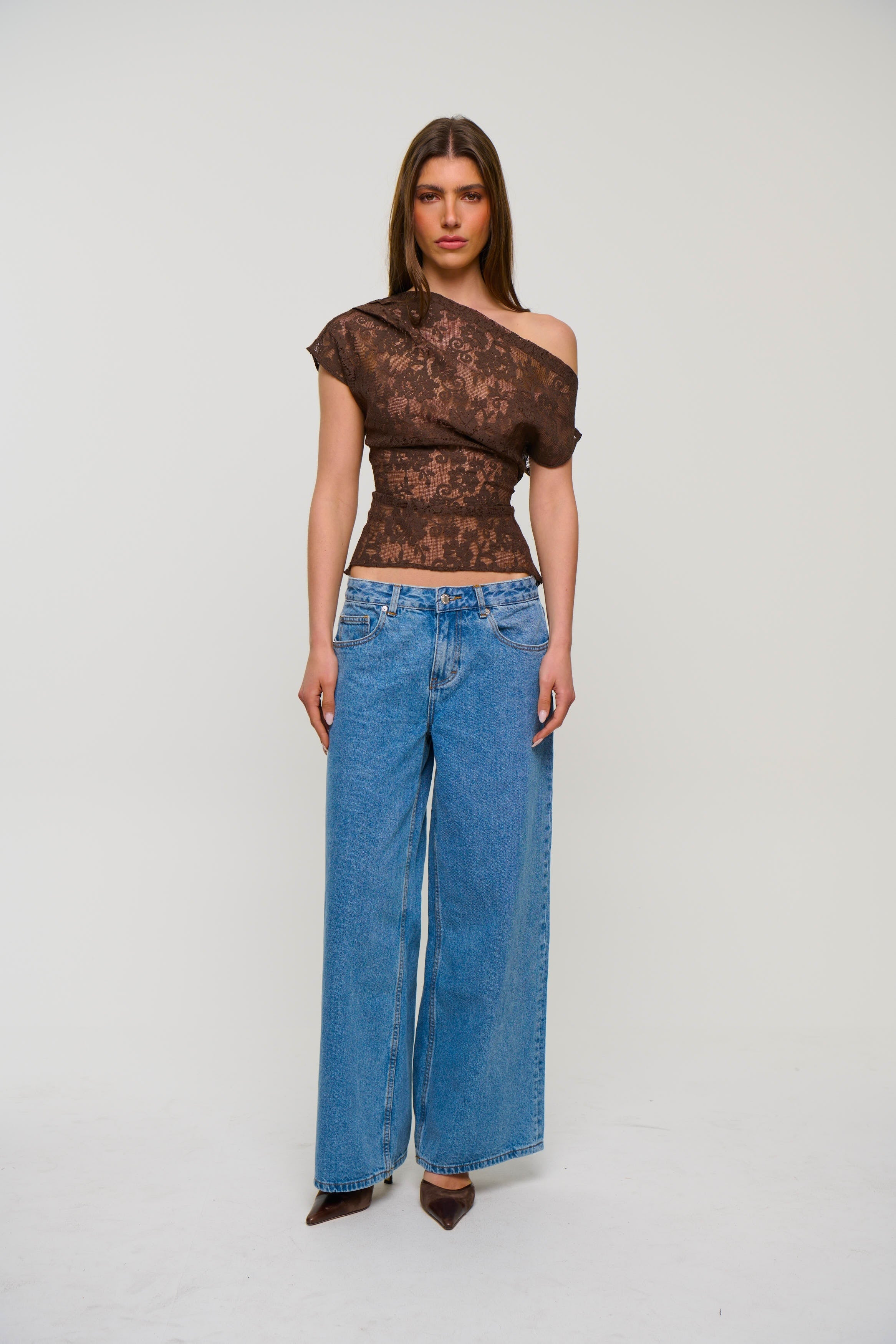 Lori Lace Top Chocolate