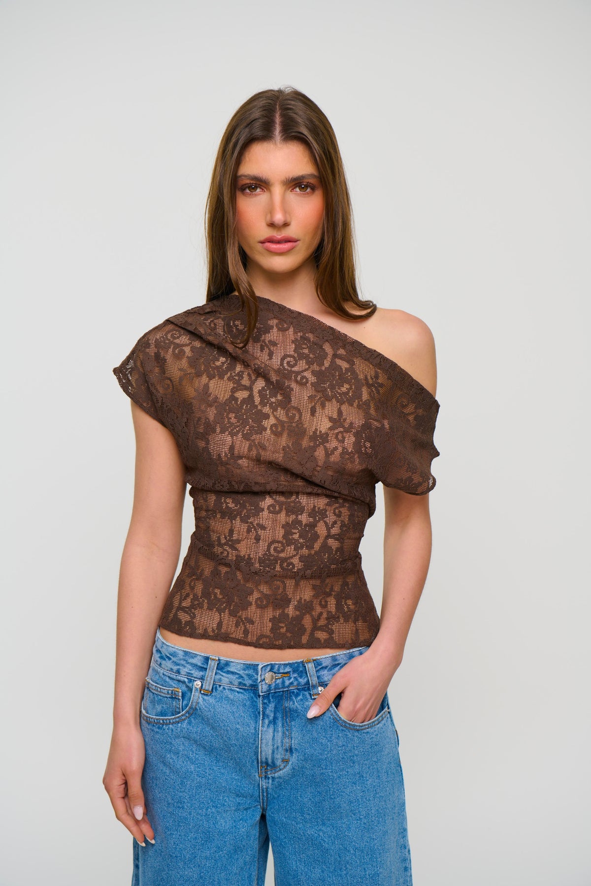 Lori Lace Top Chocolate