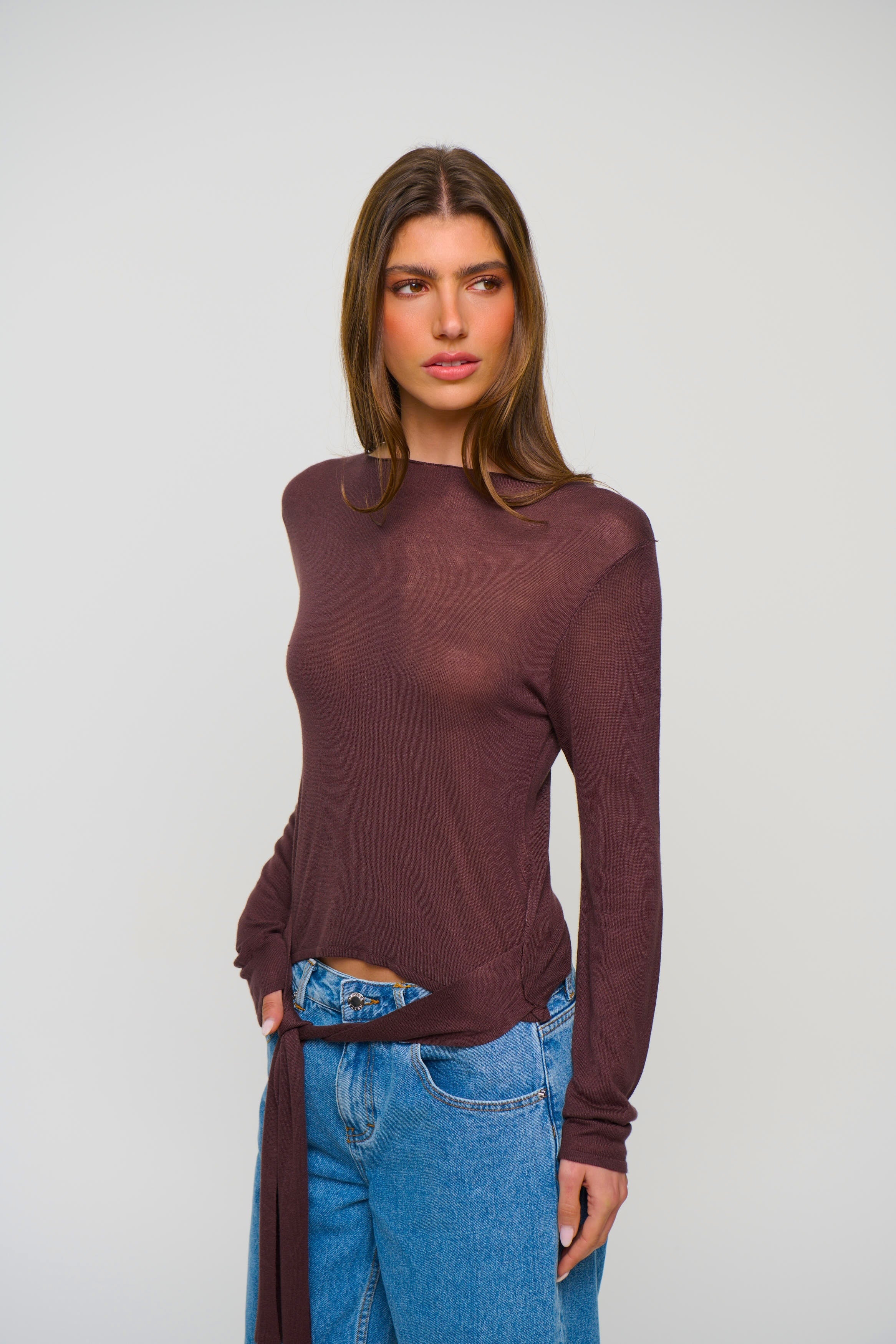Natalia Long Sleeve Chocolate