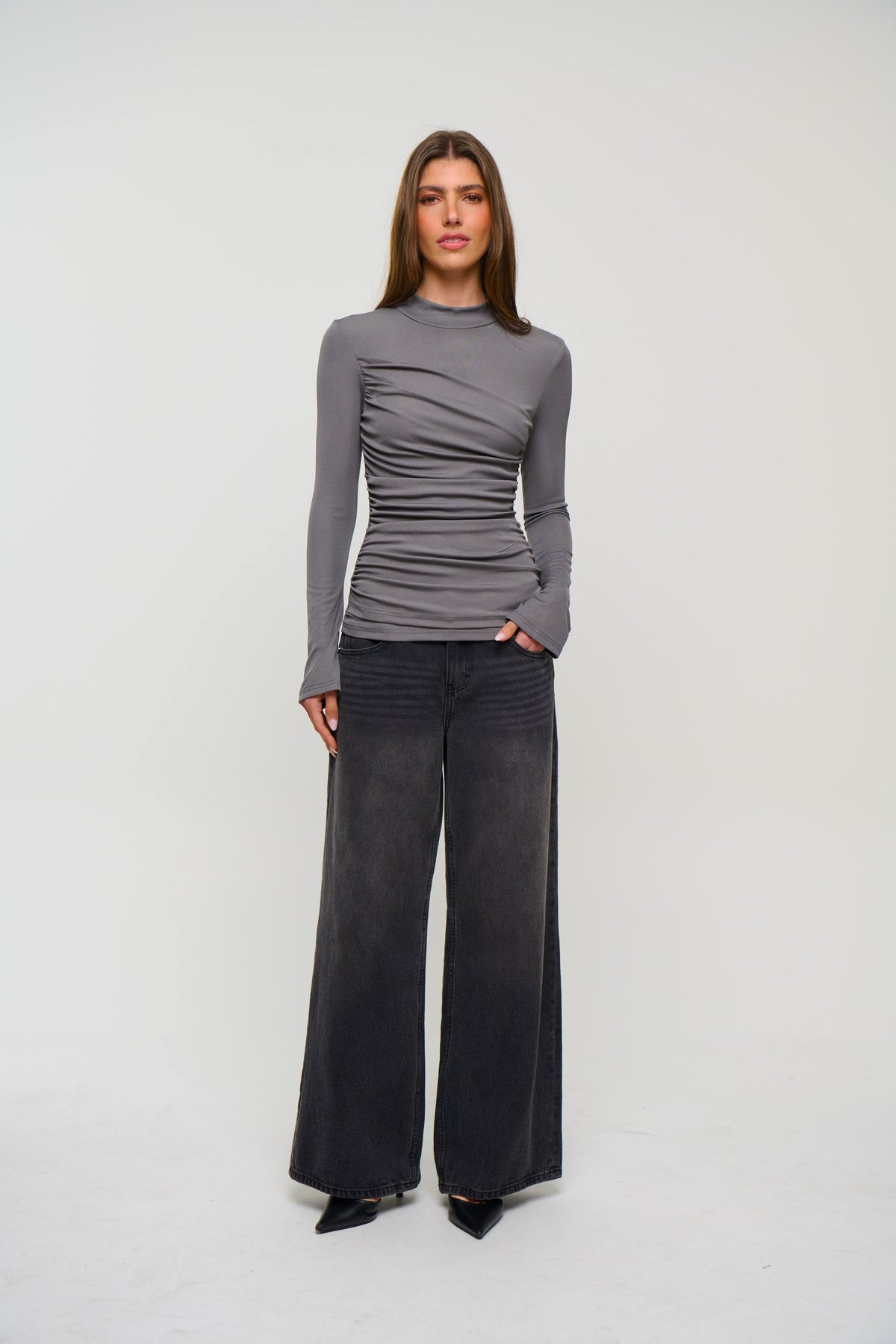 Andie Long Sleeve Charcoal