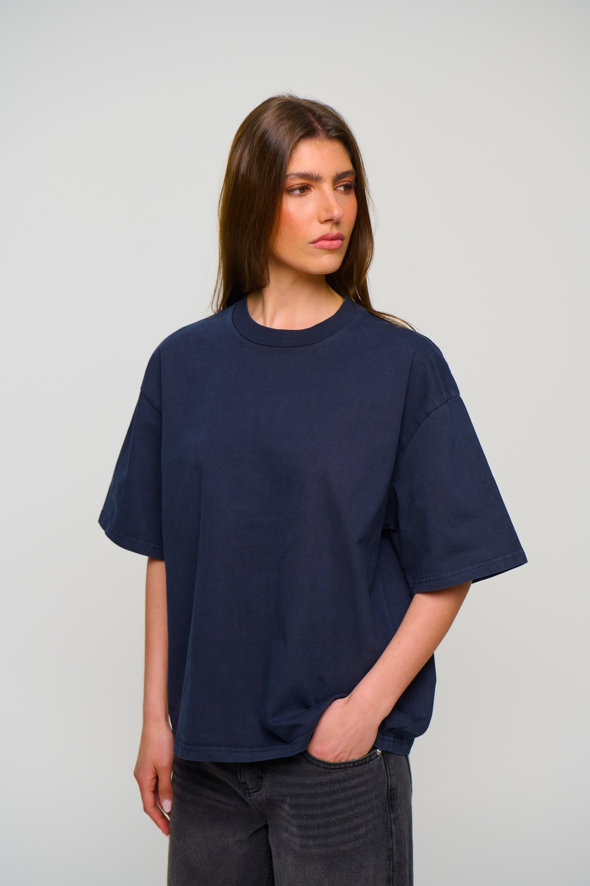Unisex Emmett Box Tee Navy