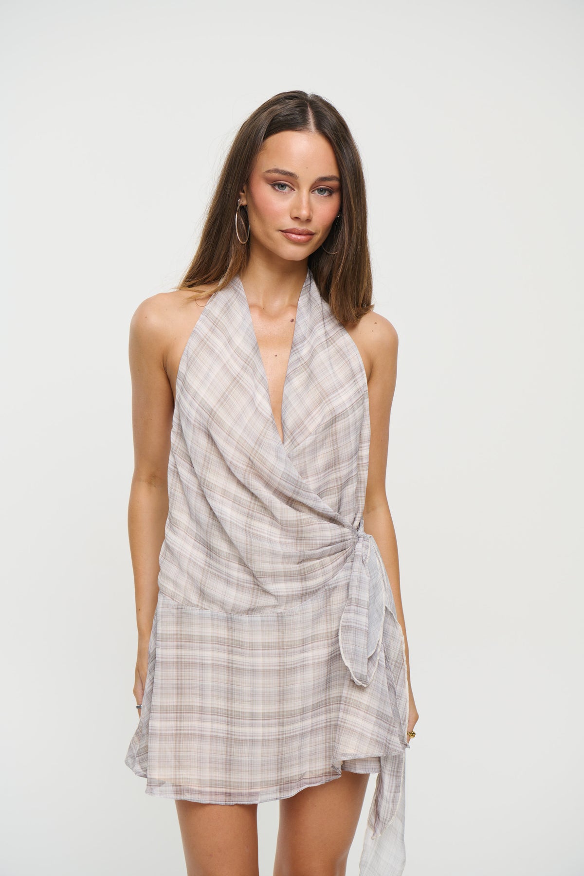 Linda Wrap Dress Grey