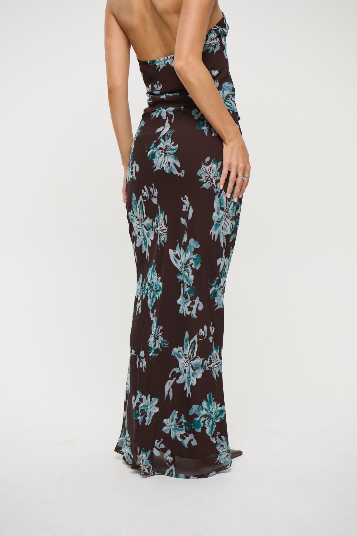 Chloe Floral Skirt Chocolate - FINAL SALE