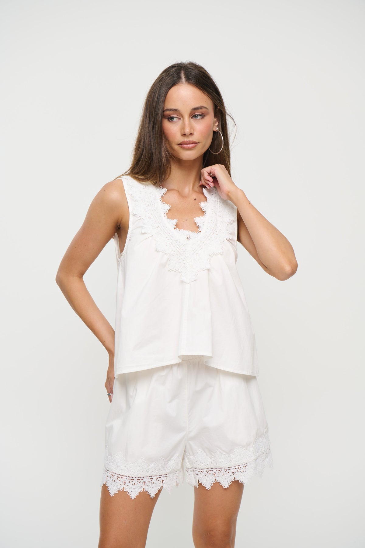 Jazmina Lace Top White