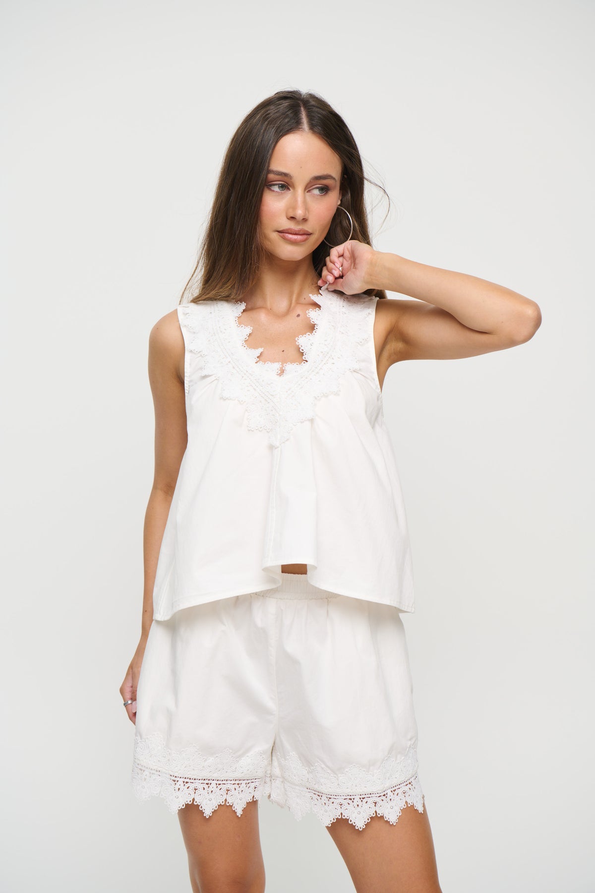 Jazmina Lace Top White