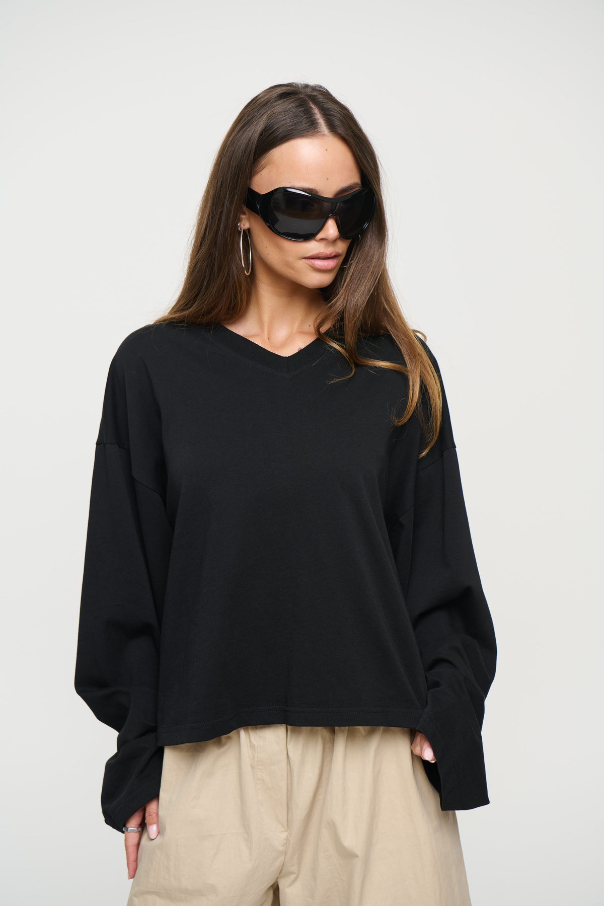 Bloom V Long Sleeve Onyx