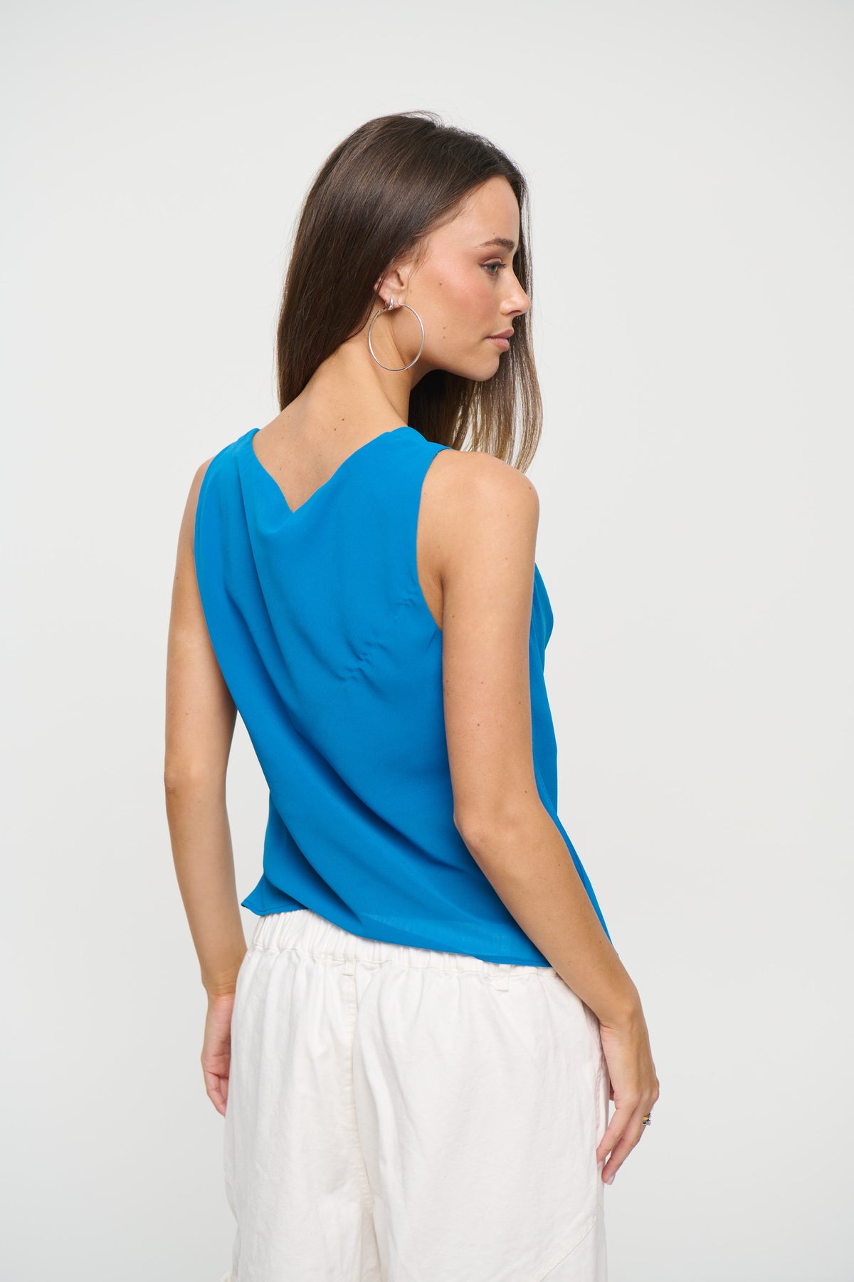 Taye Cowl Neck Top Ocean