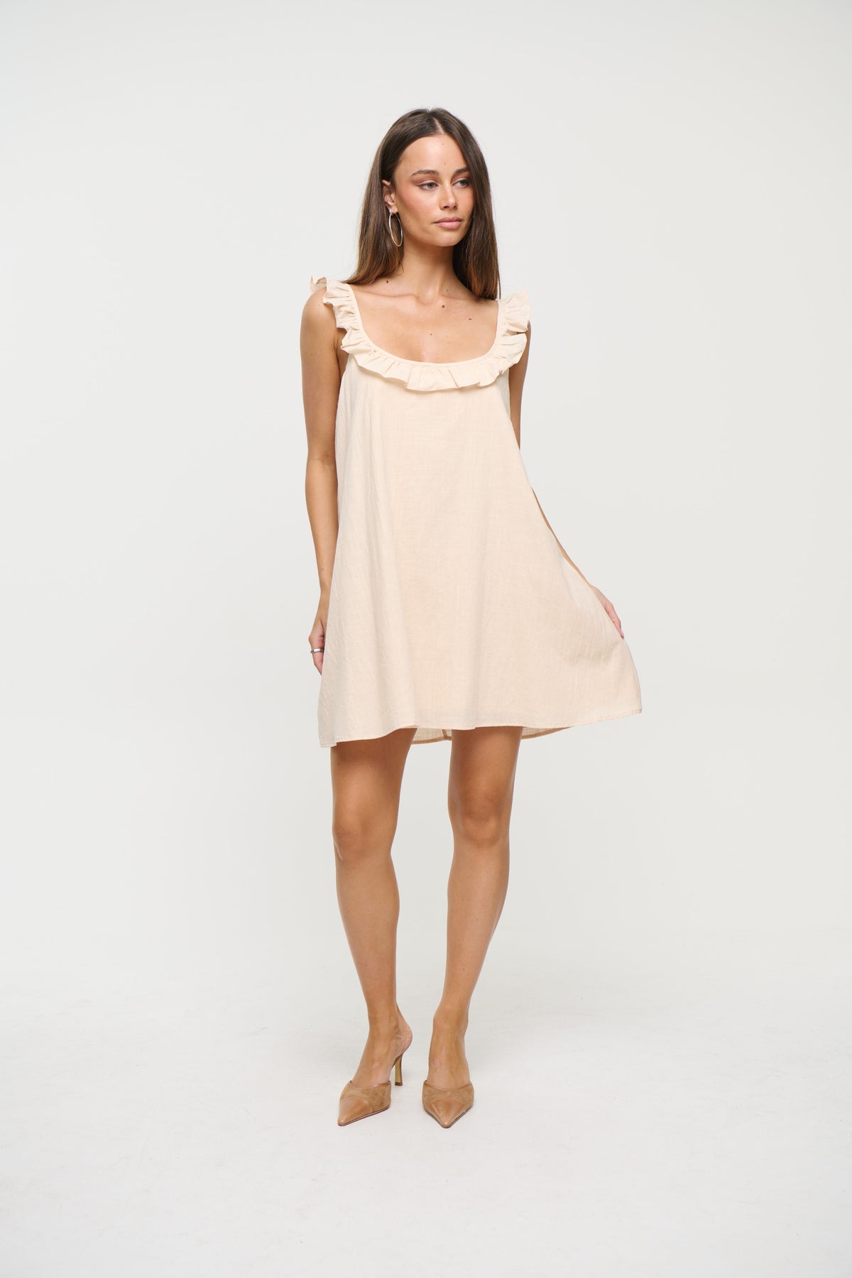 Perla Mini Dress Oat - FINAL SALE