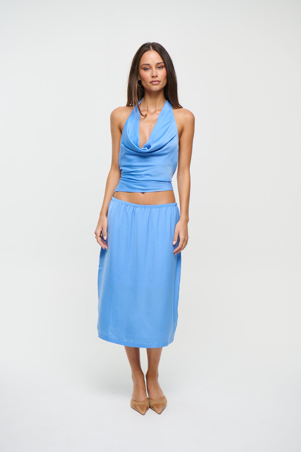 Ava Midi Skirt Sky