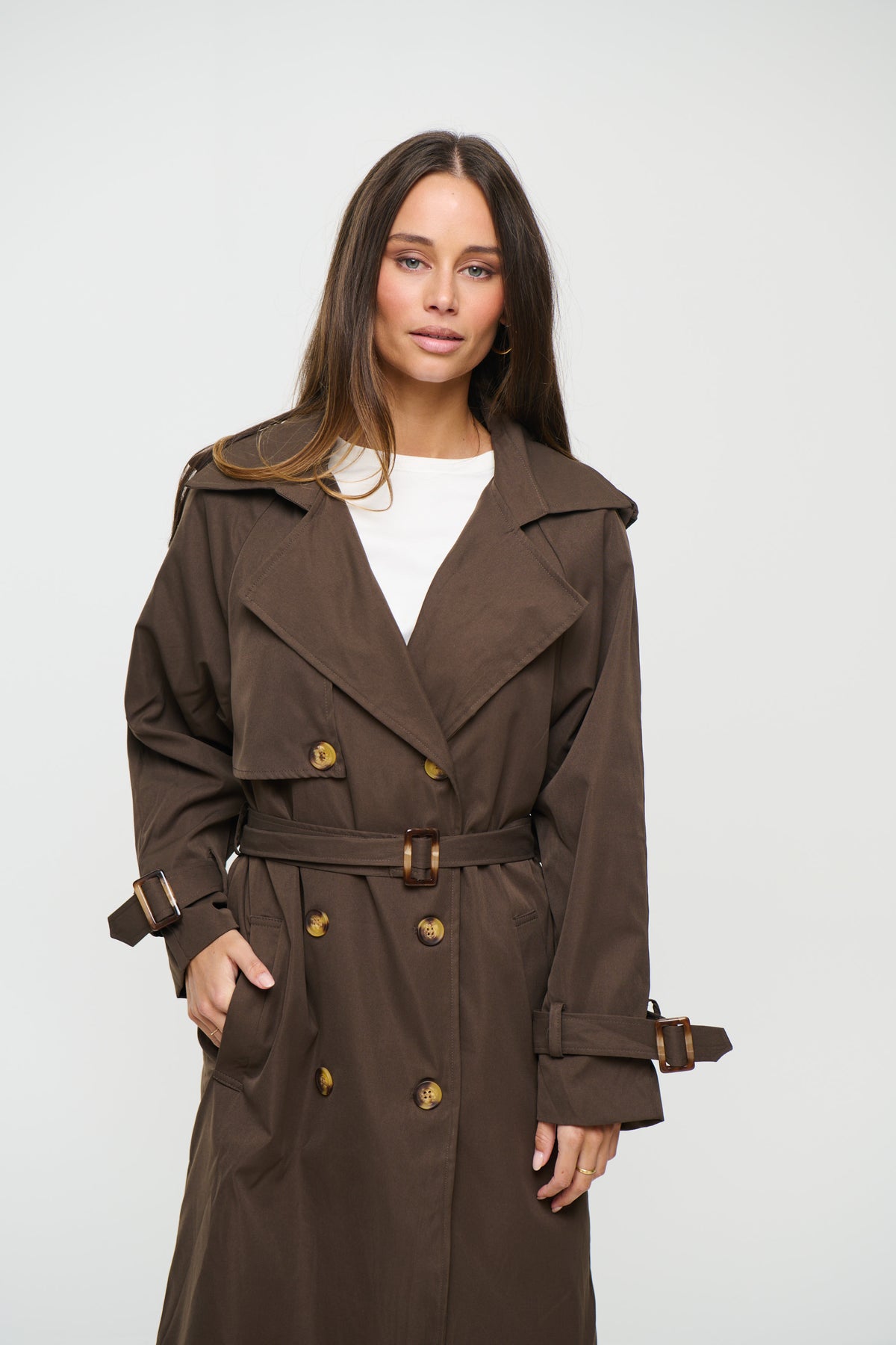 Lia Trench Dark Brown