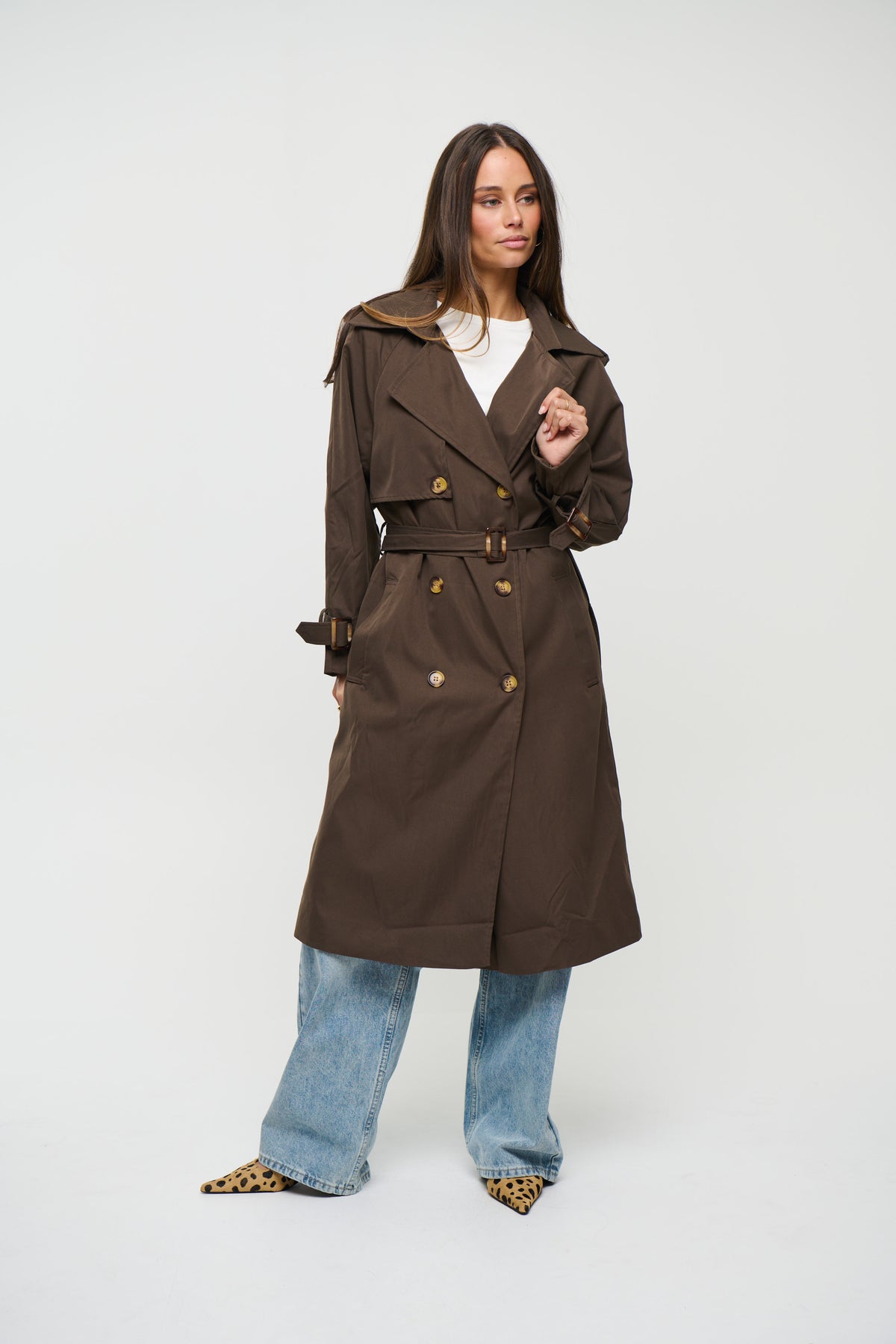 Lia Trench Dark Brown