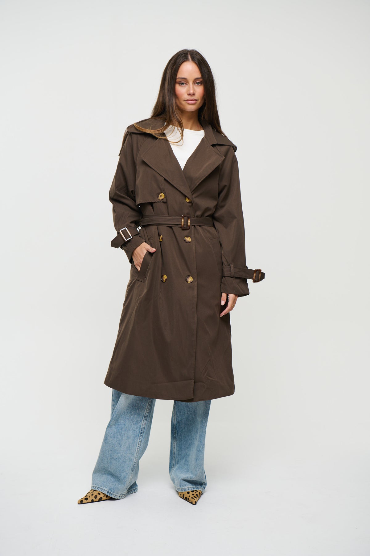 Lia Trench Dark Brown