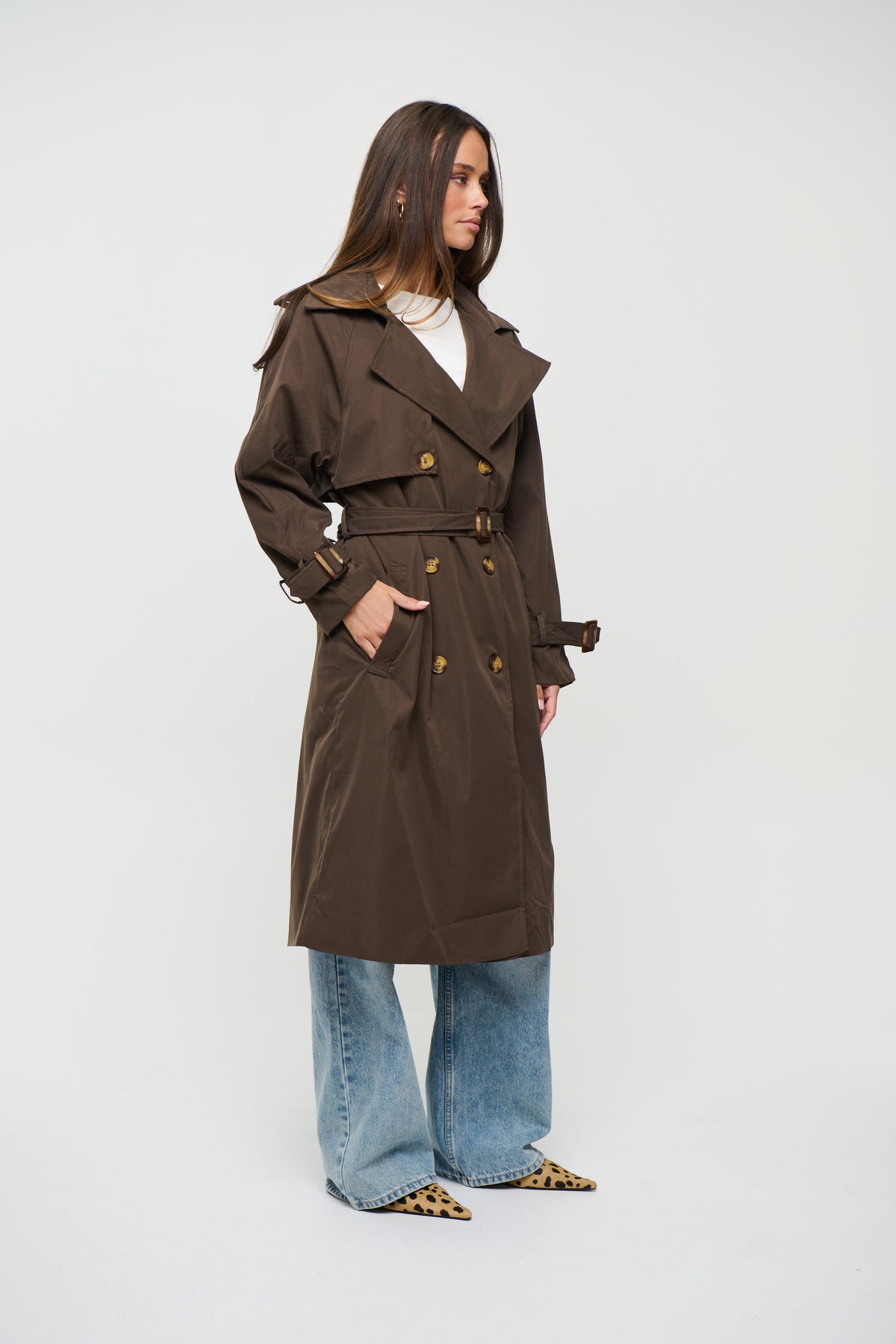 Lia Trench Dark Brown