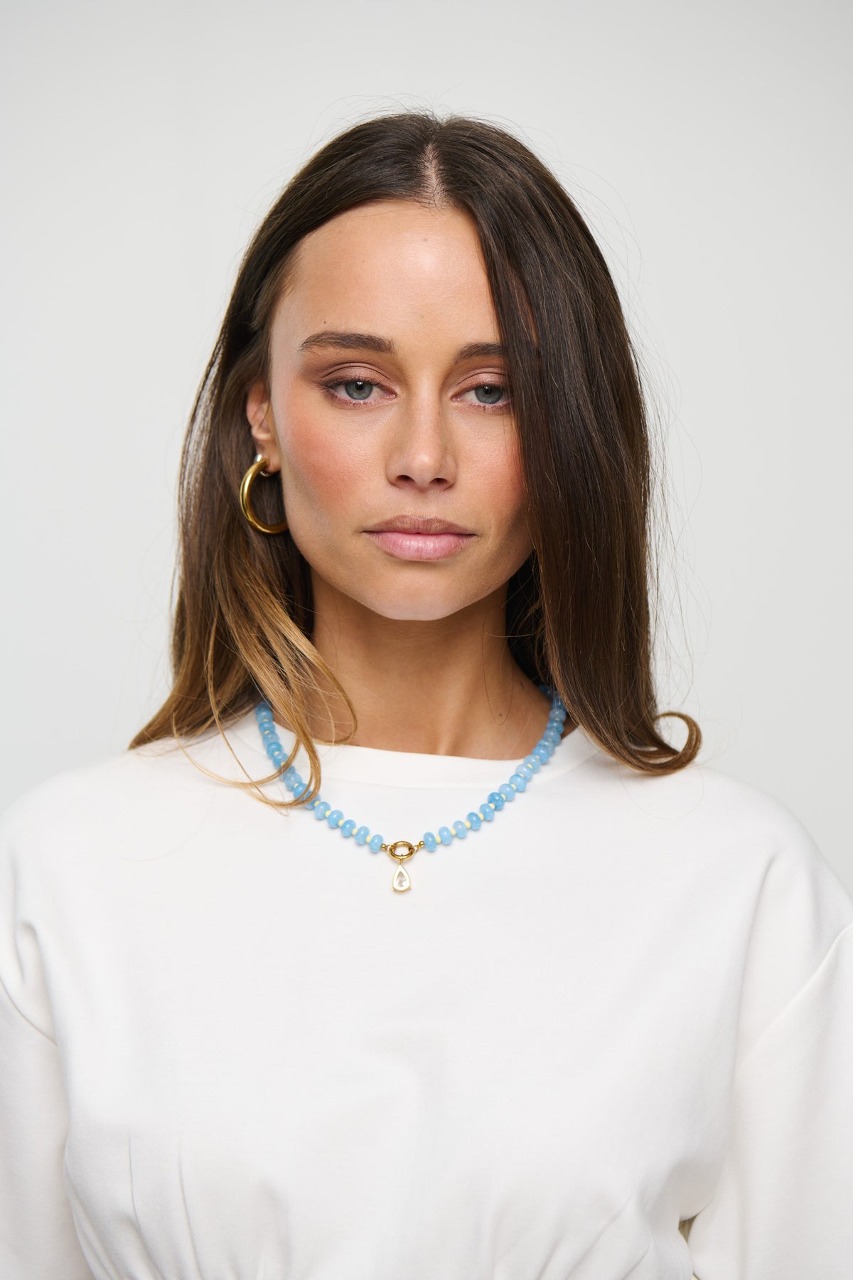 Narla Beaded Necklace Blue