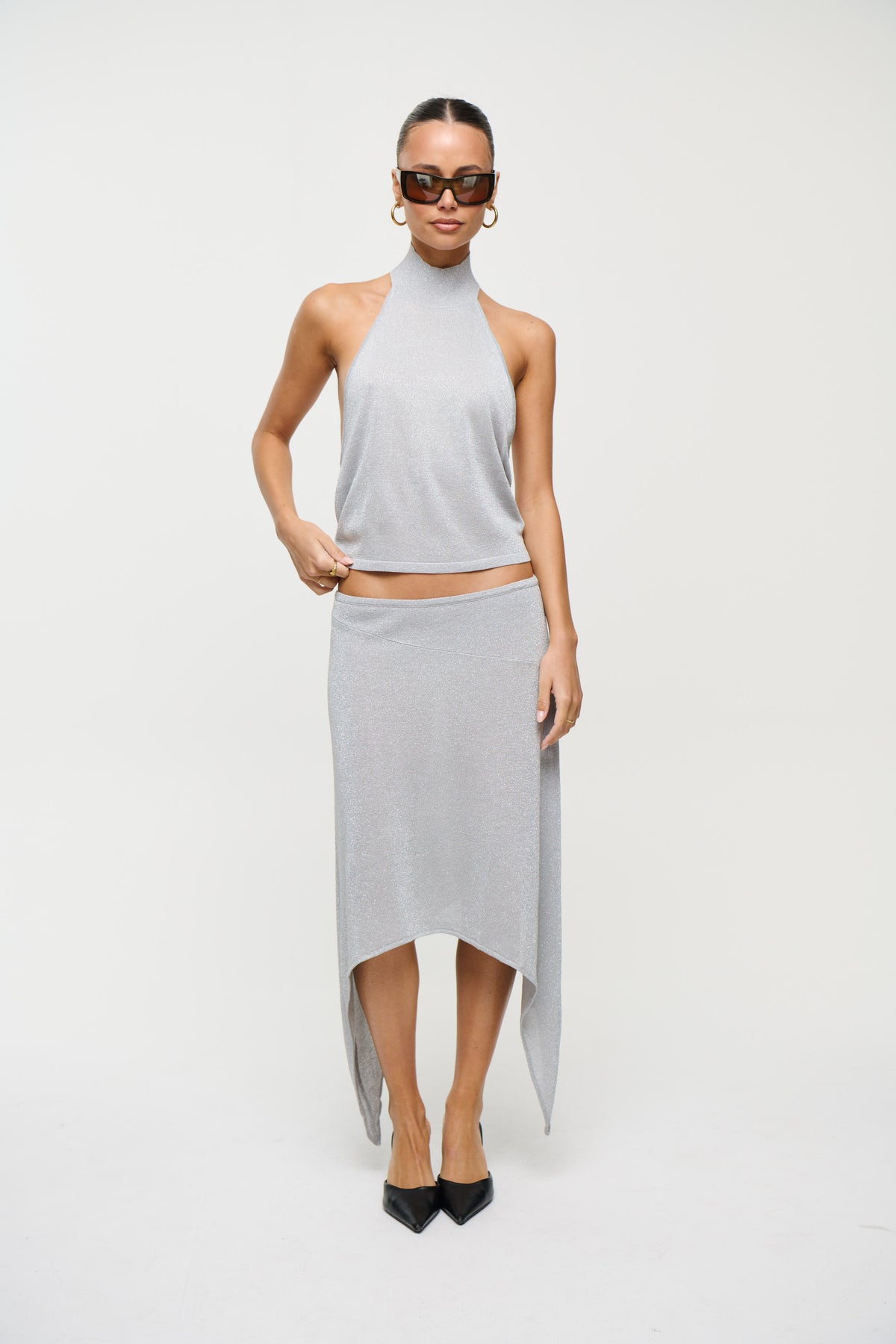 Trophy Midi Skirt Silver