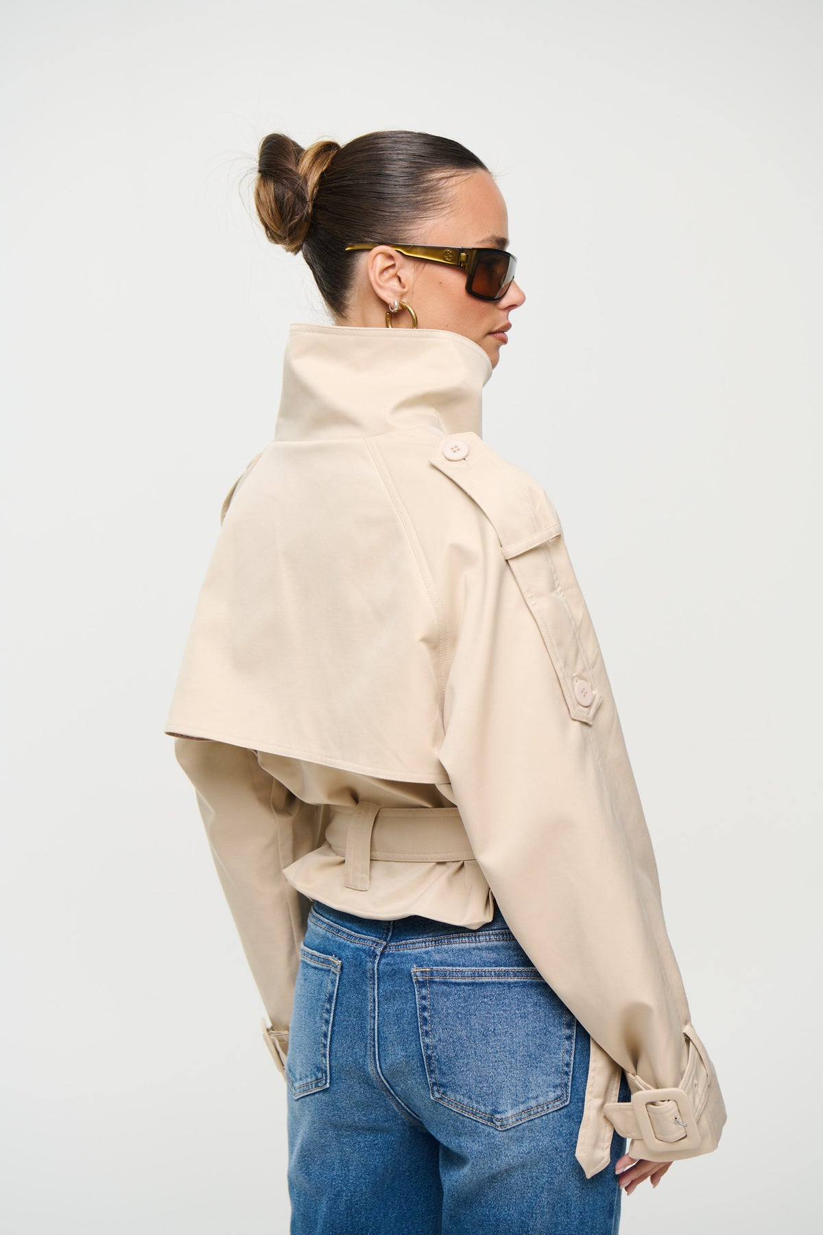 Blanc Cropped Trench Cream
