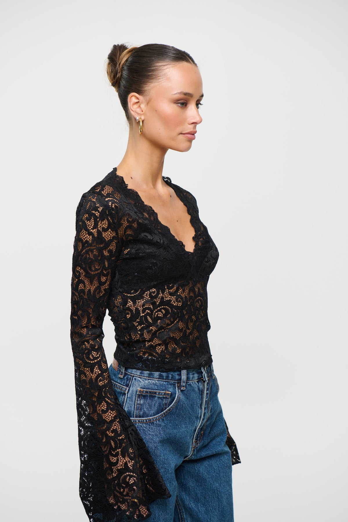 Sita Lace Long Sleeve Black