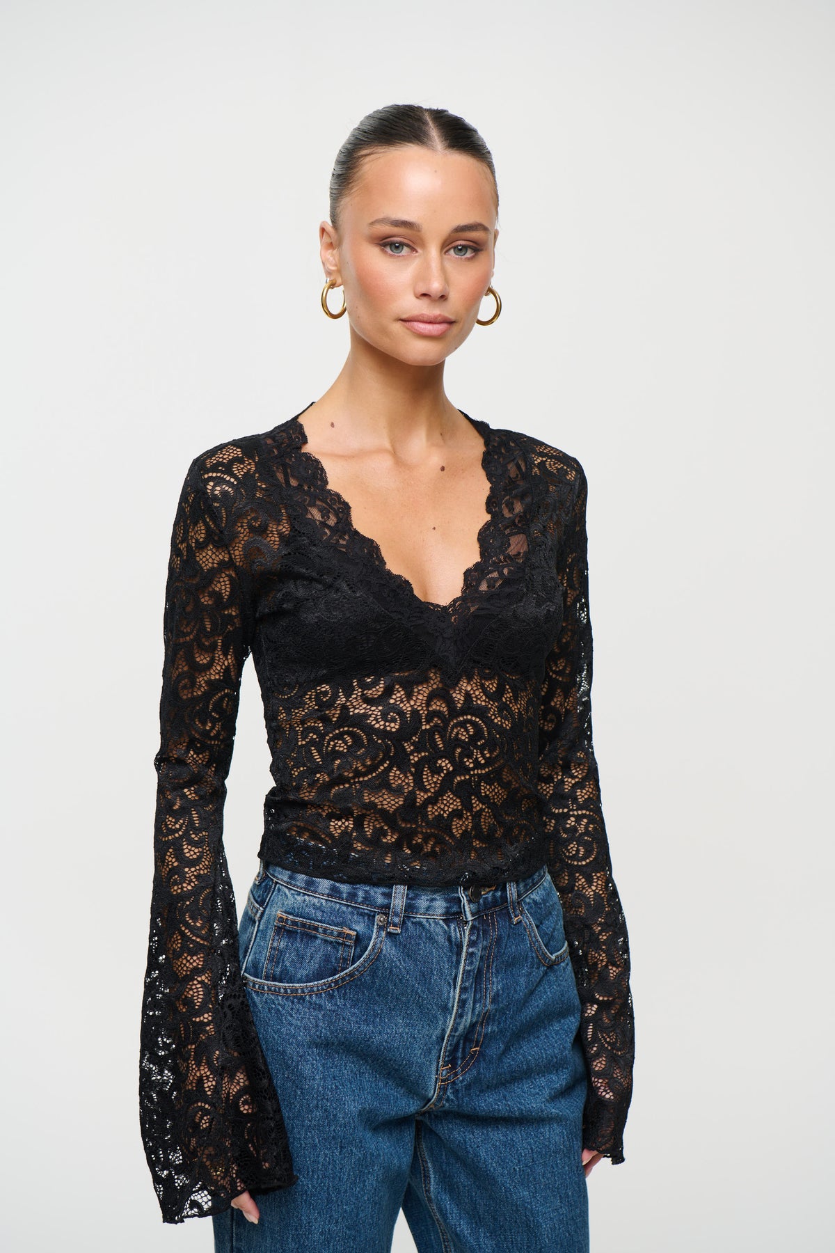 Sita Lace Long Sleeve Black