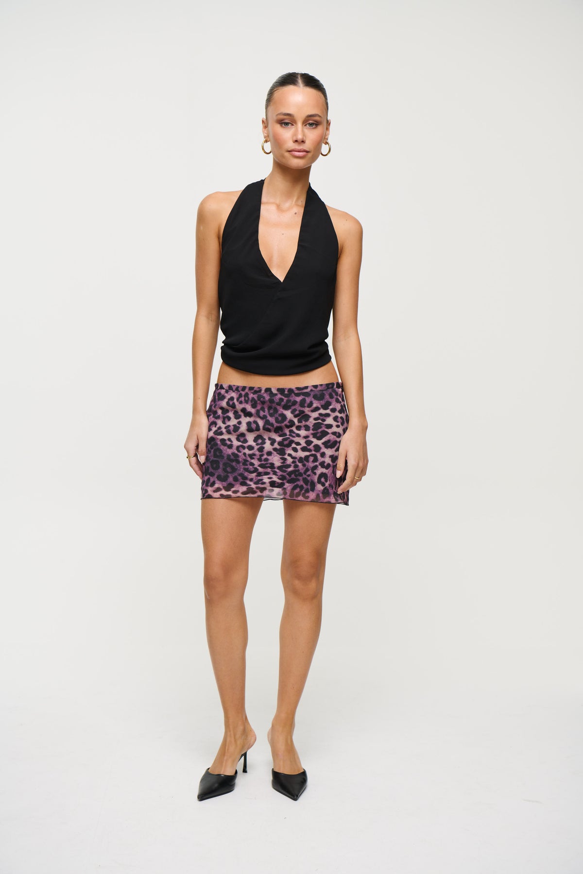Martini Mini Skirt Mulberry Leopard