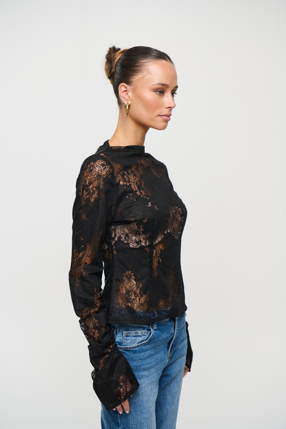 Aisha Lace Top Black