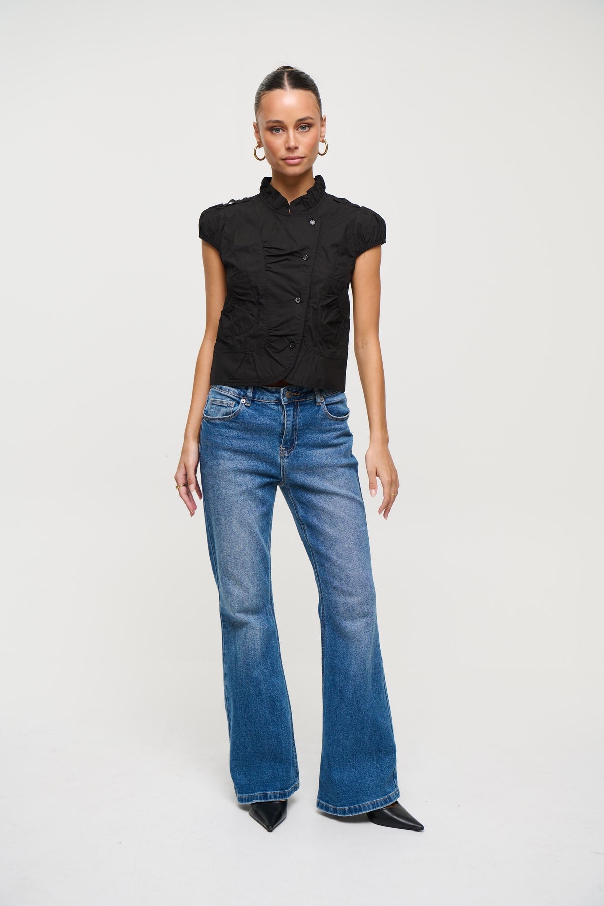 Katherine Short Sleeve Shirt Black