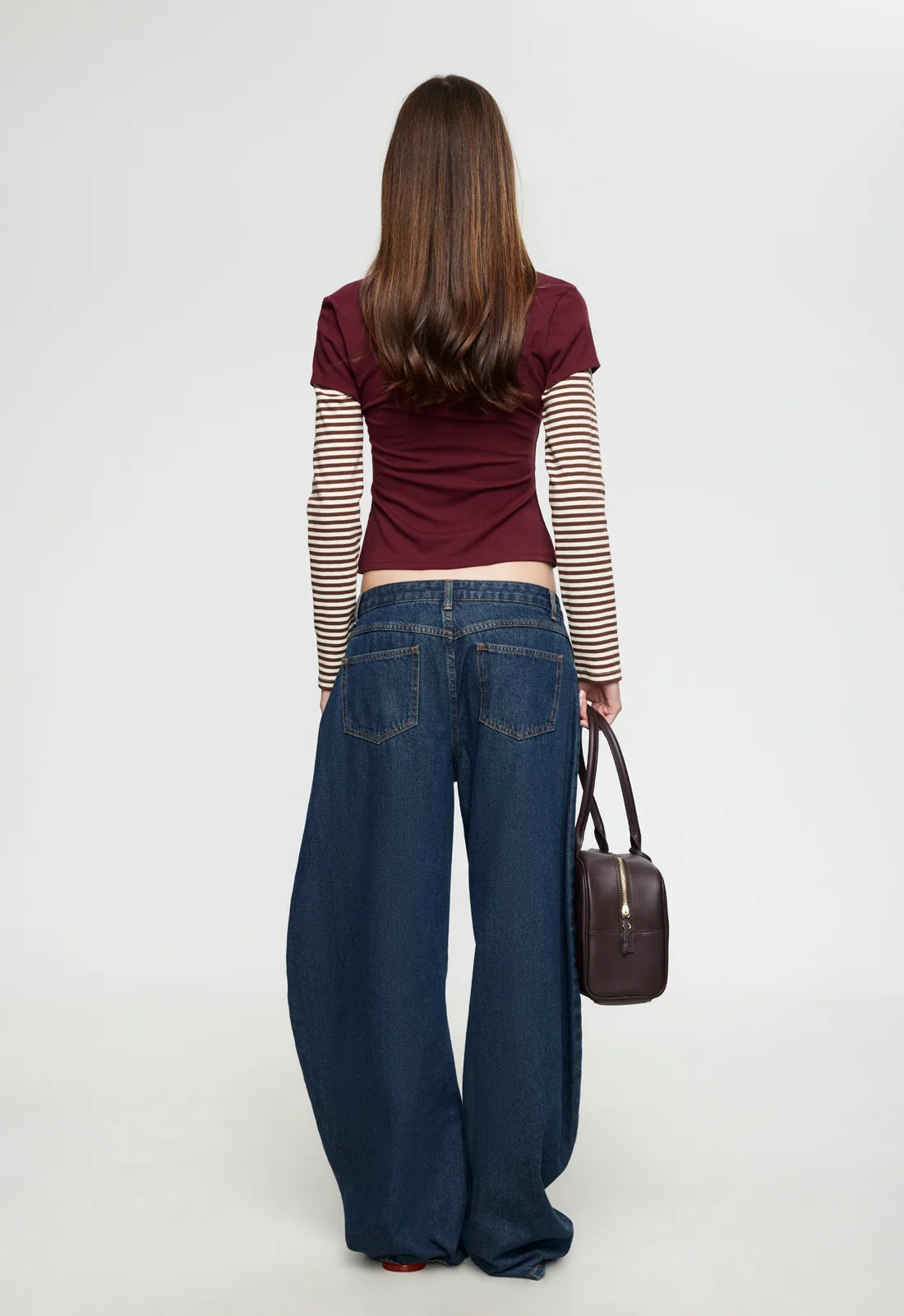 Bloom Layered Long Sleeve Garnet Stripe