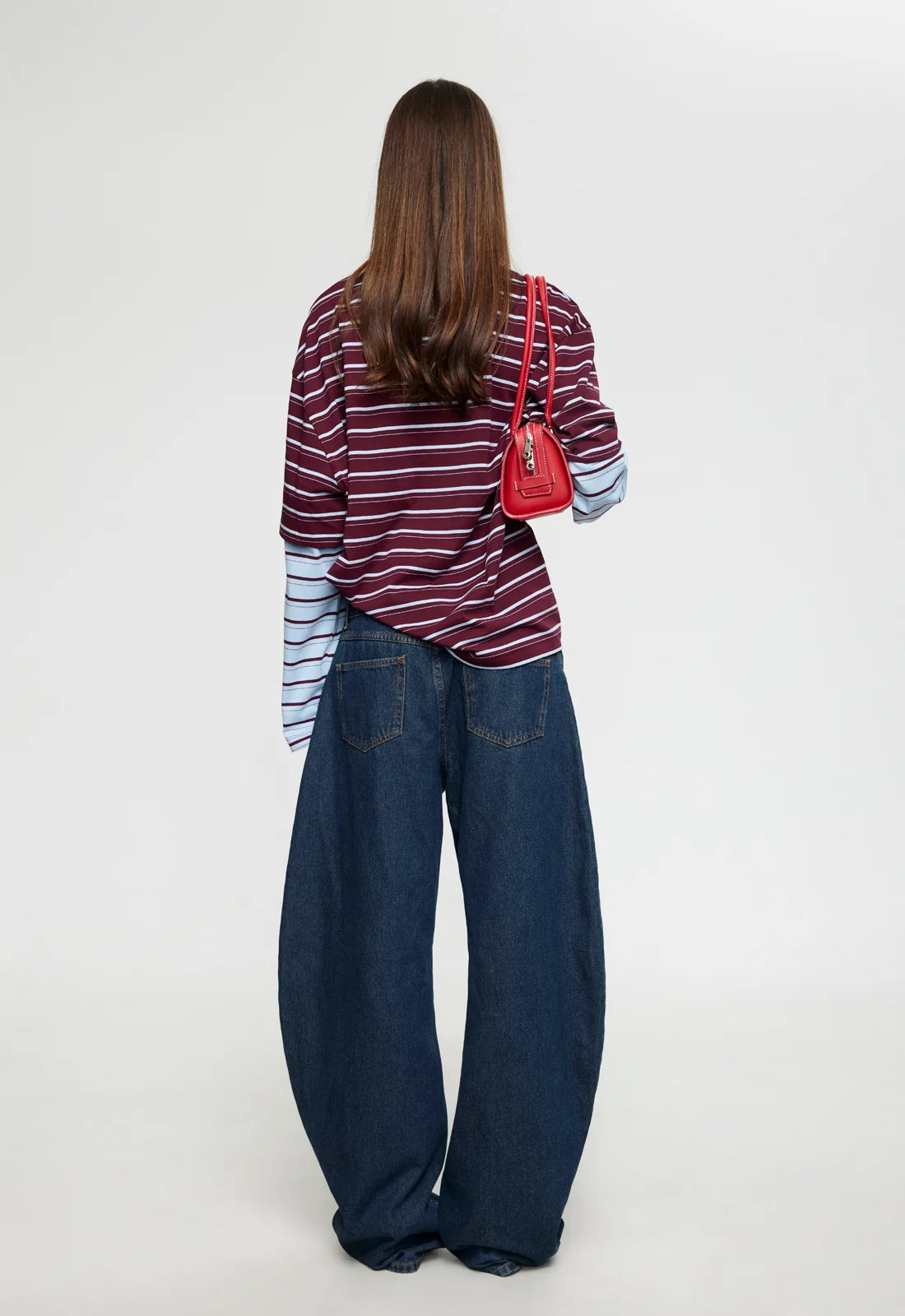 Bottega Shirt Burgundy Sky Stripe