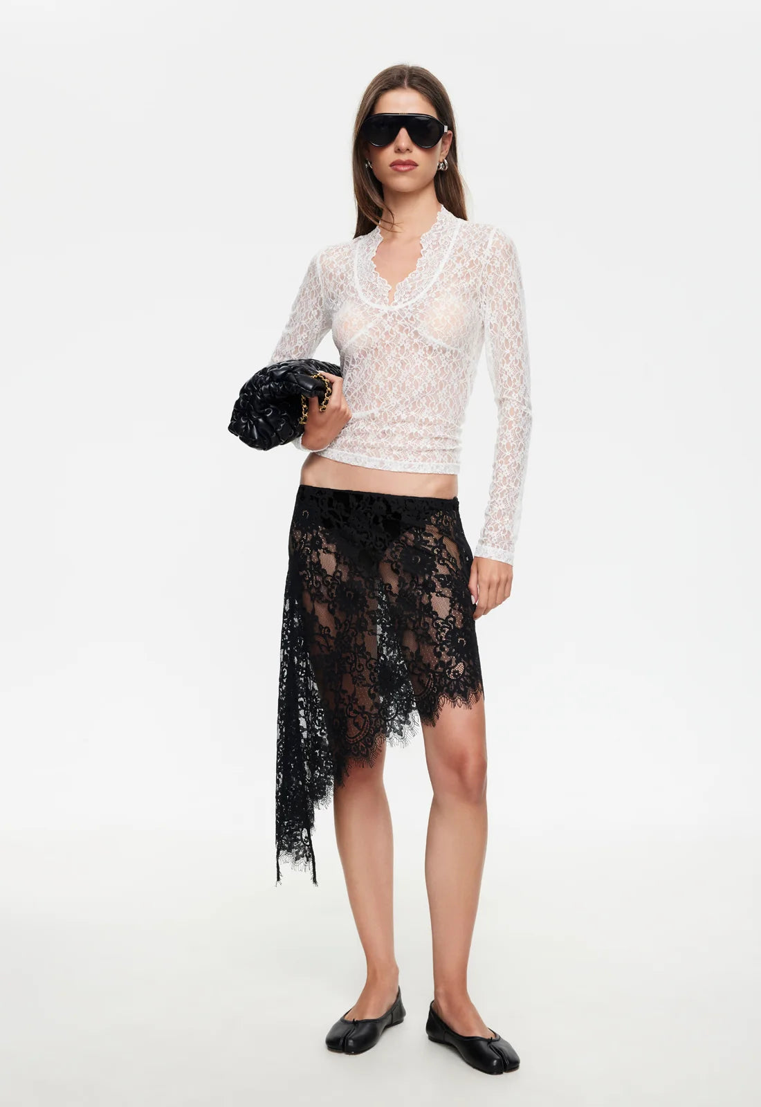 Lace Affair Midi Skirt Noir