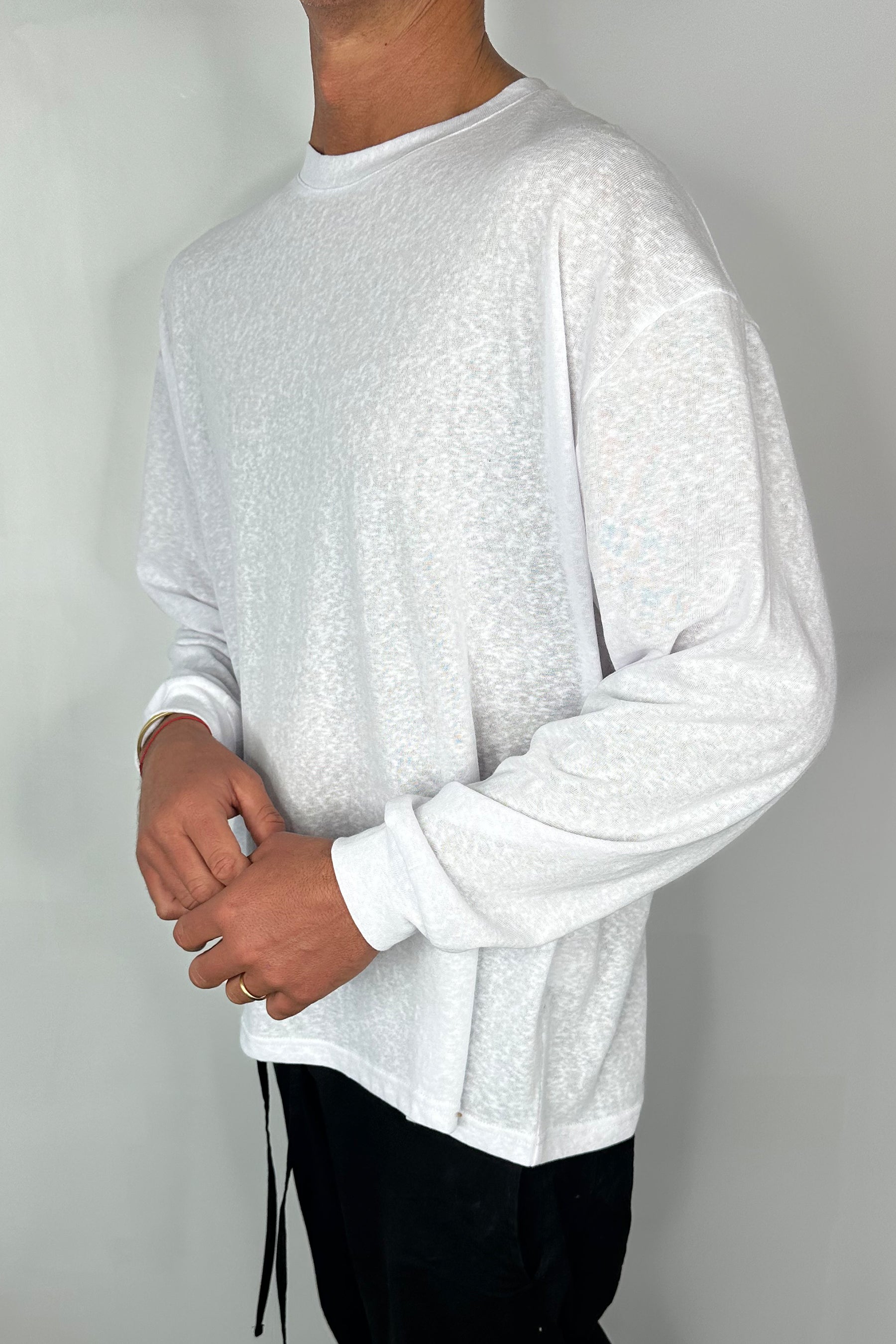 Enzyme Wash Long Sleeve Soft White