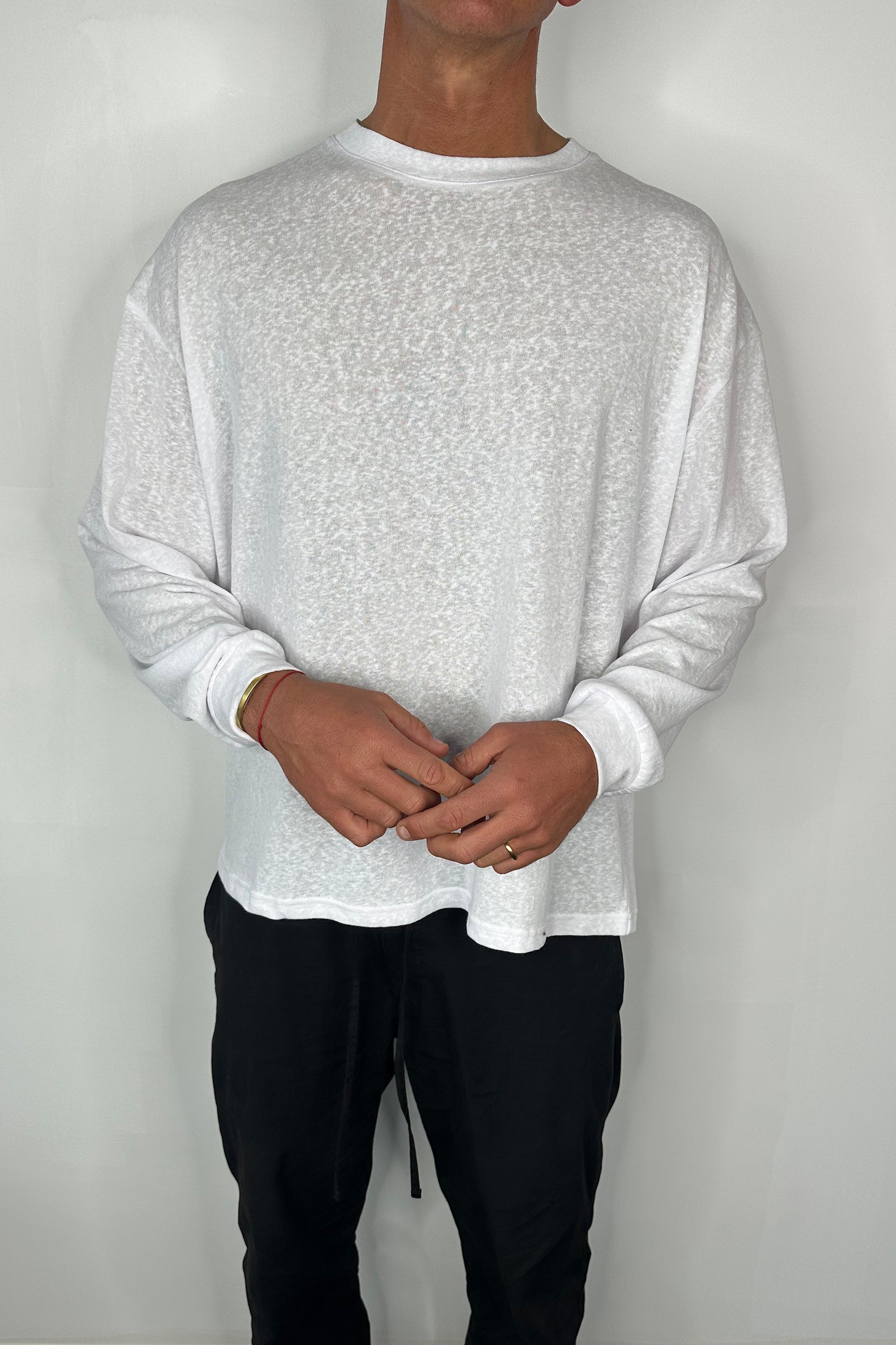 Enzyme Wash Long Sleeve Soft White