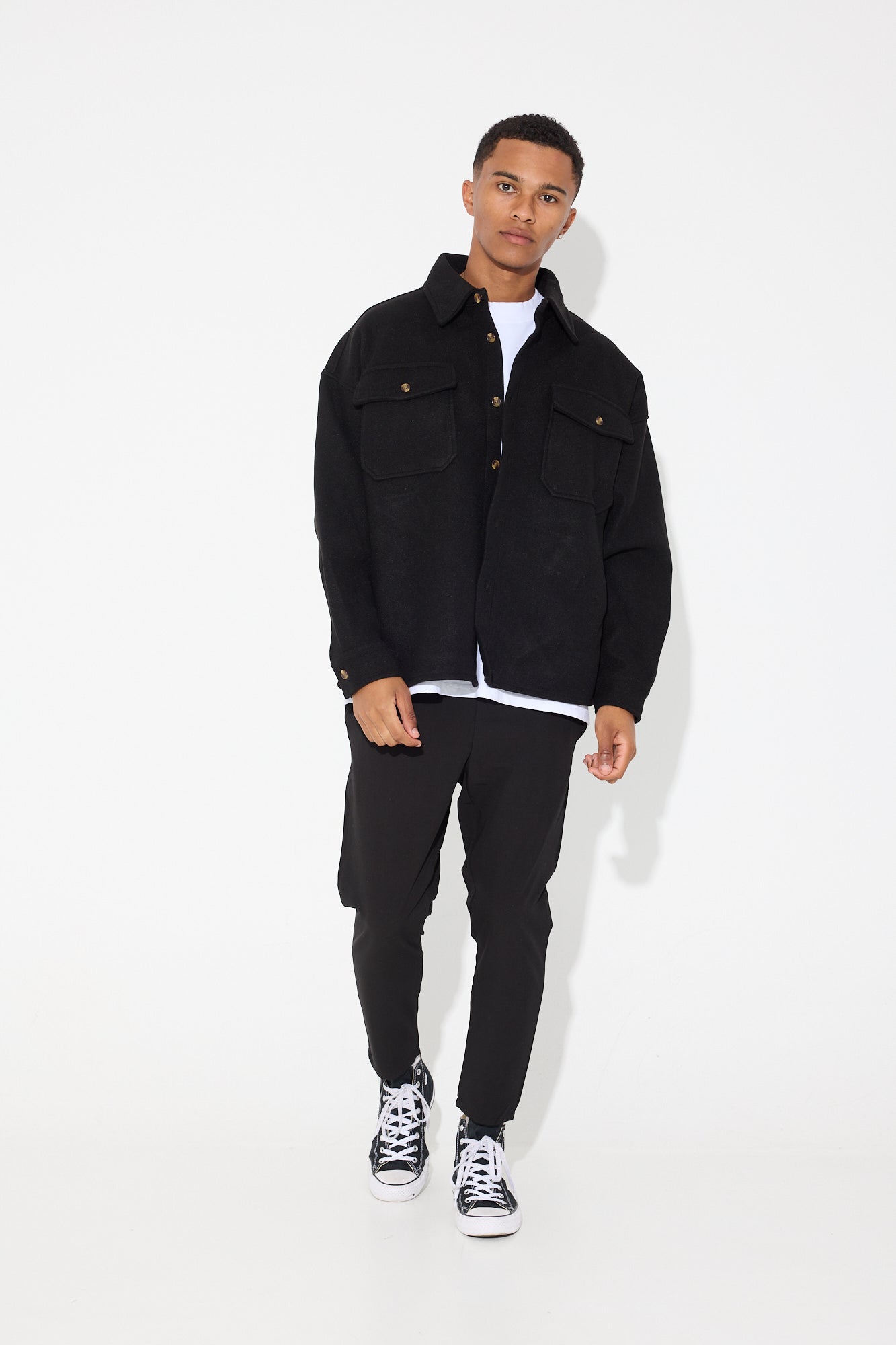 Heavyweight Box Overshirt Black