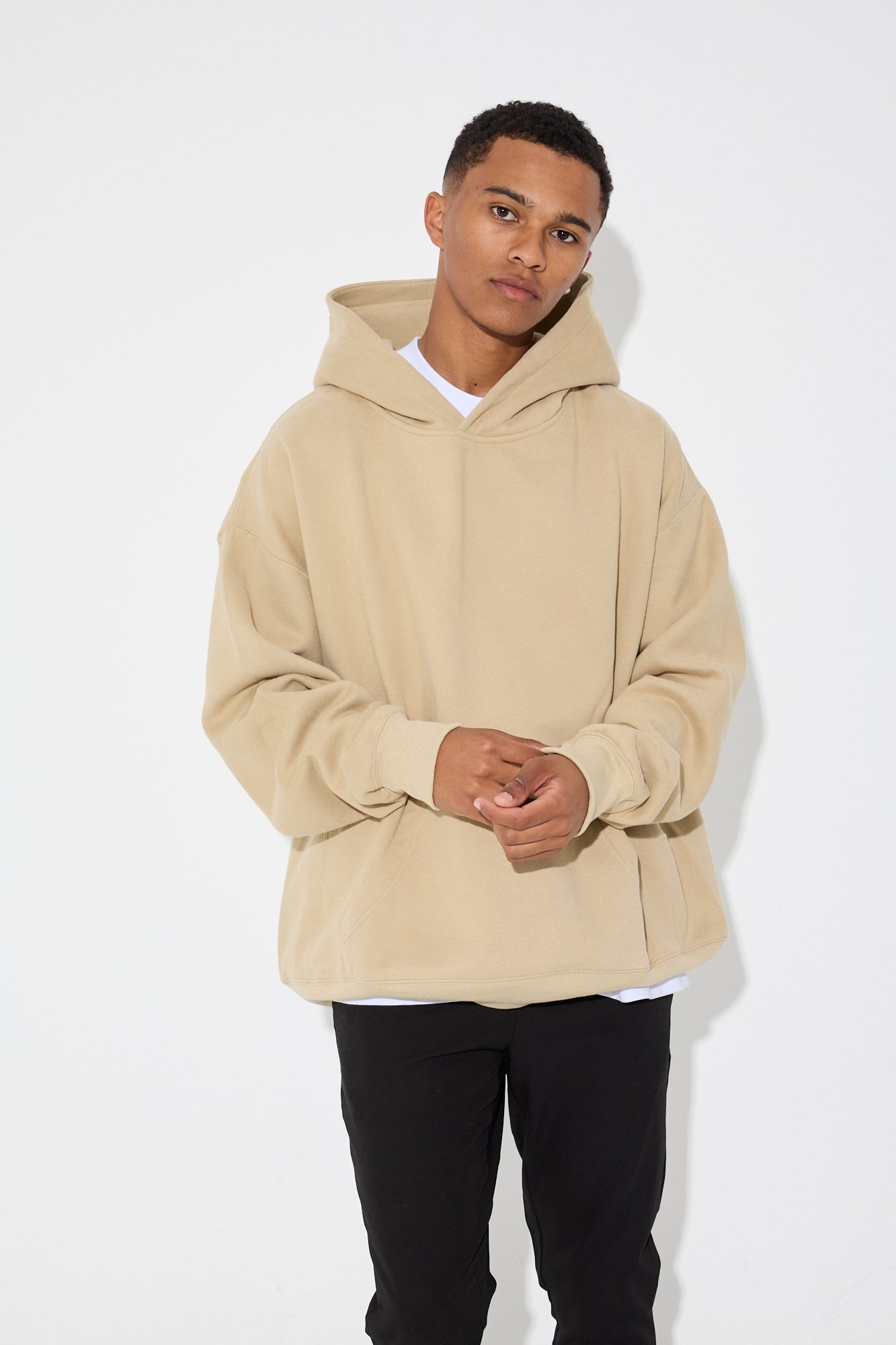Roman Oversize Basic Hoodie Stone