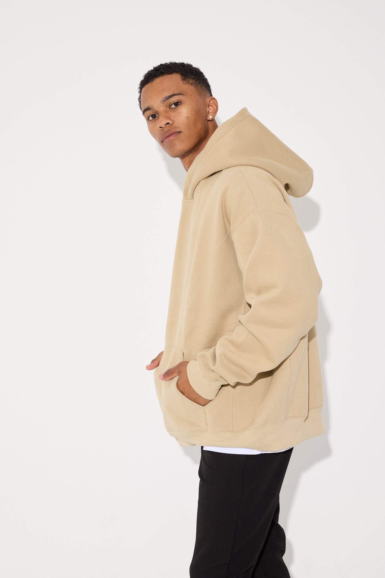 Roman Oversize Basic Hoodie Stone