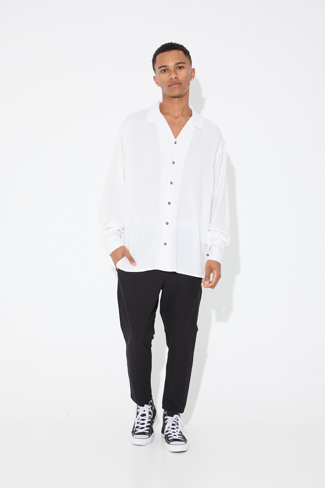 Jase Long Sleeve Shirt White