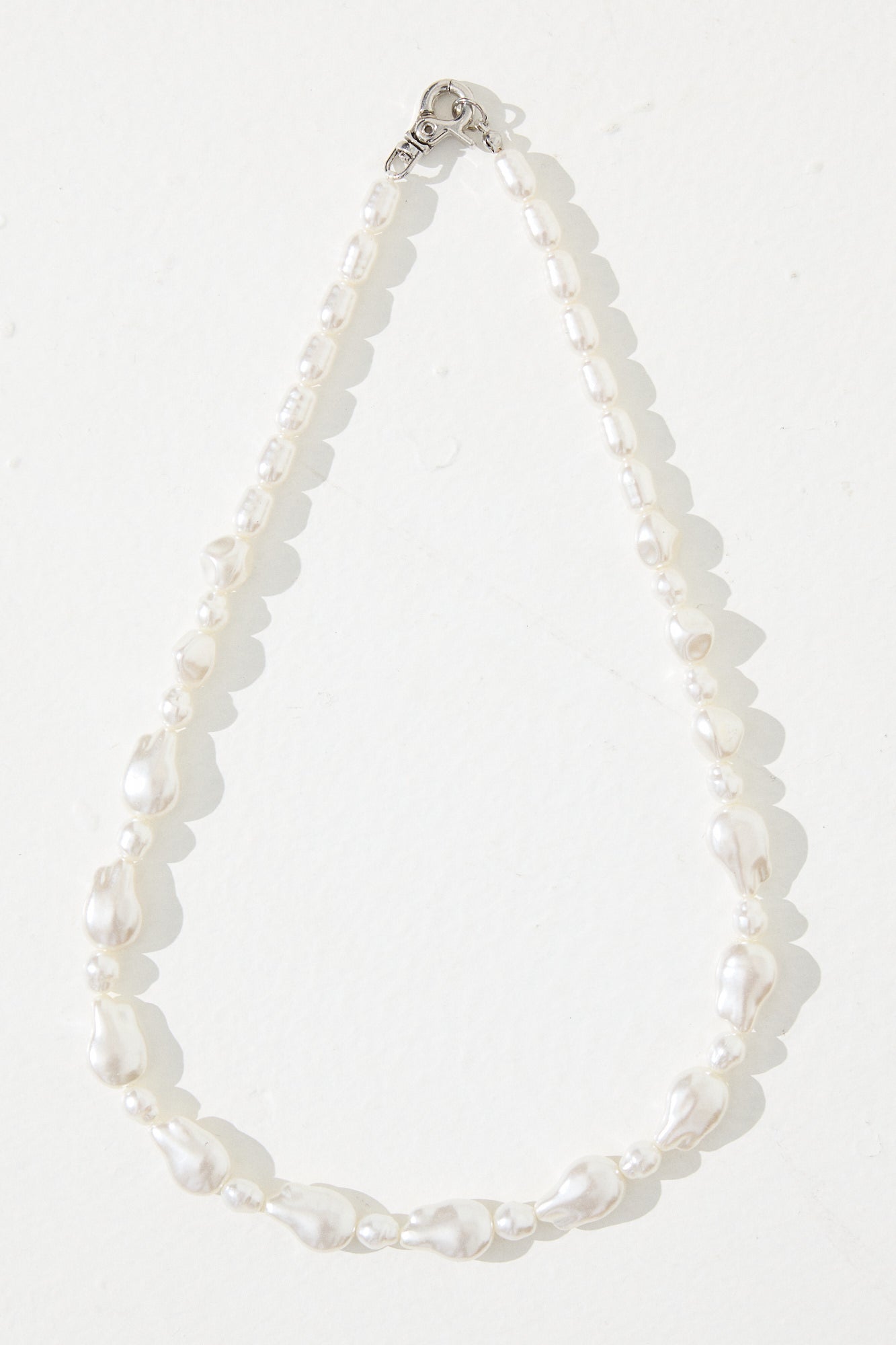 Flux Pearl Necklace Silver