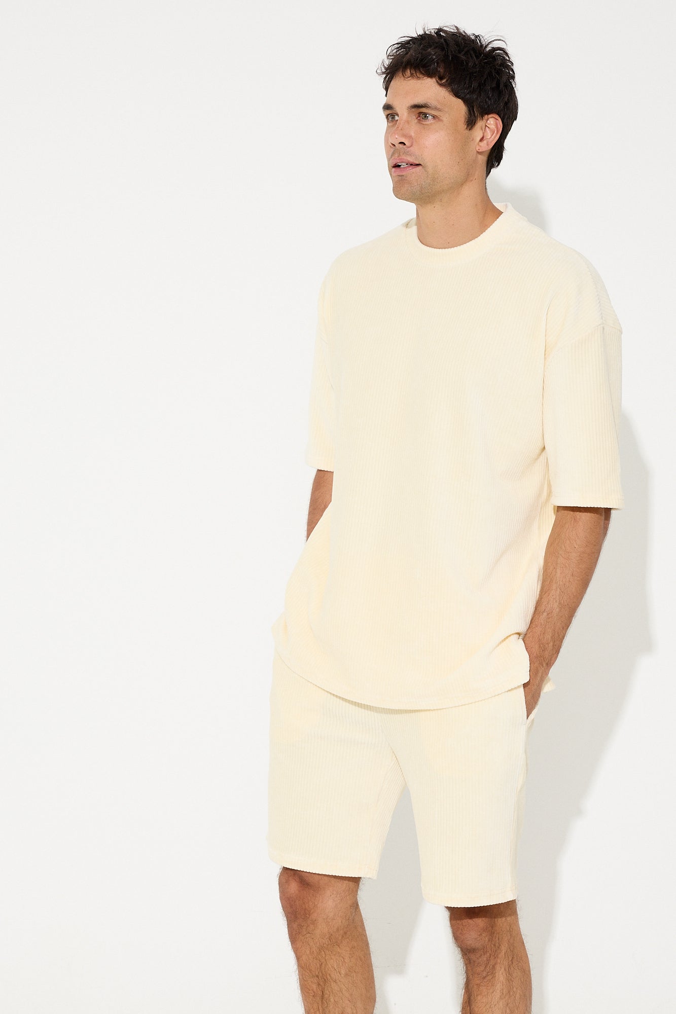 NTH Ribbed Cord Tee Ivory