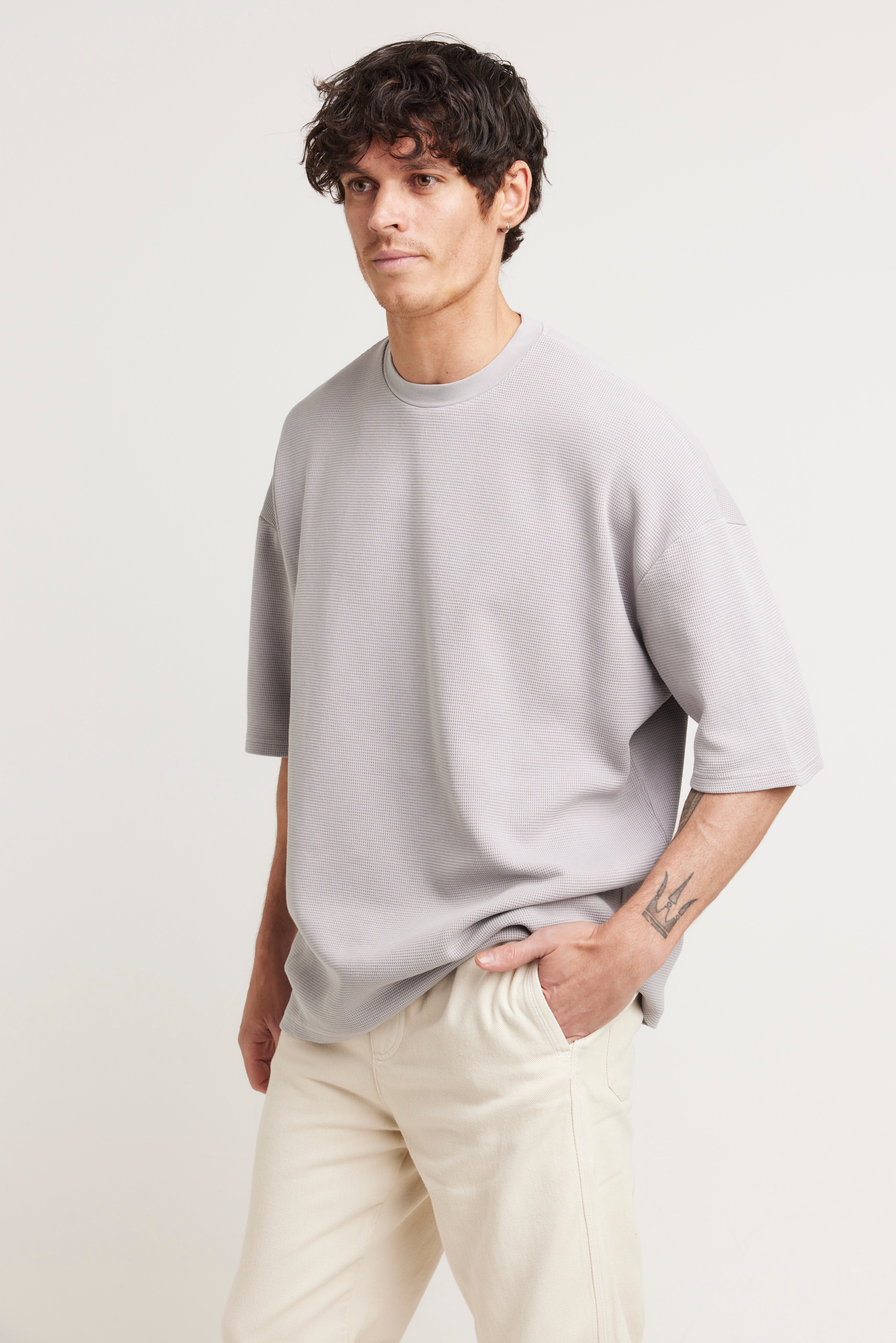 NTH Waffle Box Tee Grey