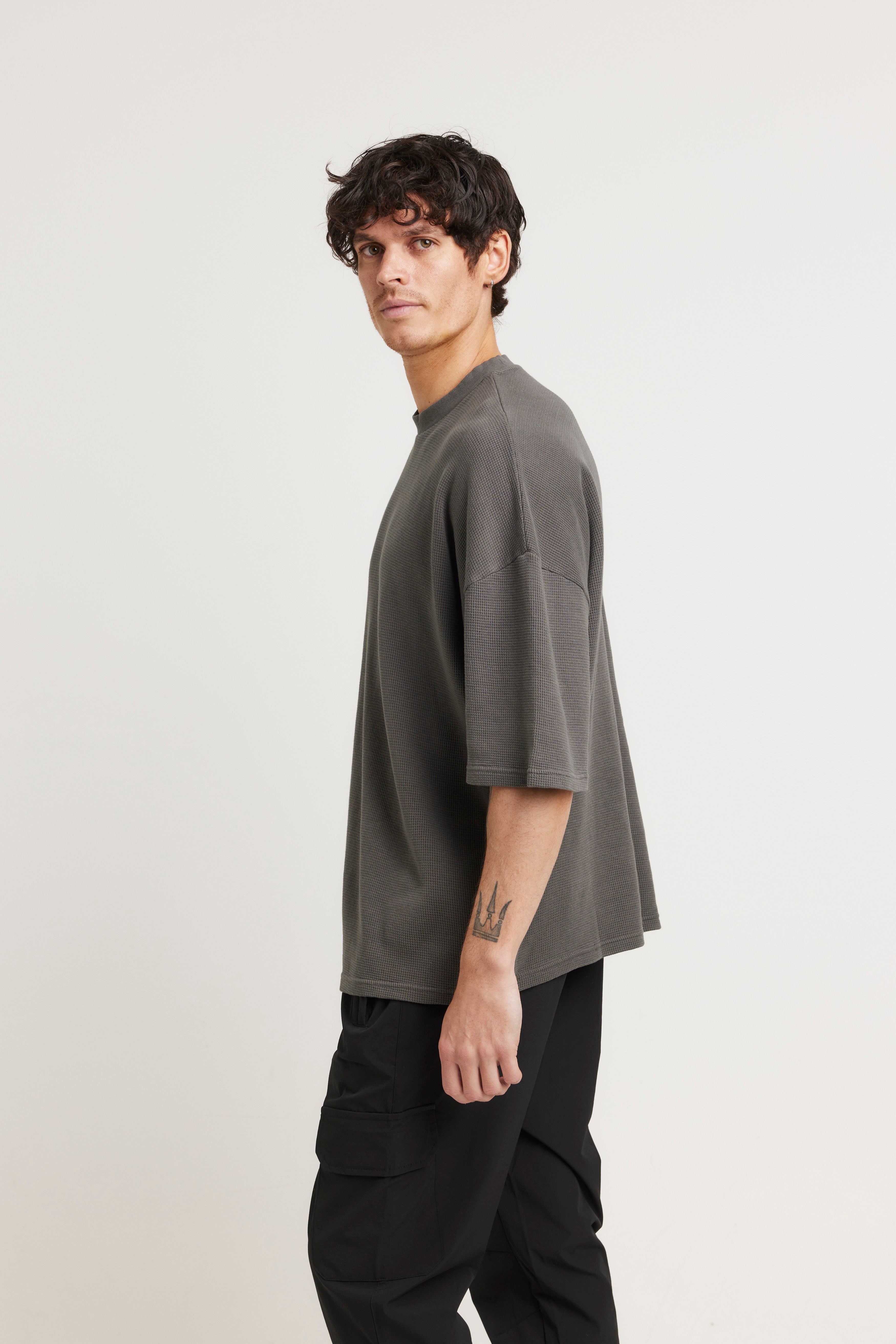 NTH Waffle Tee Charcoal