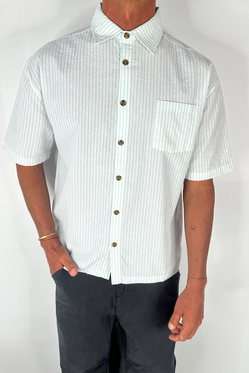 Nathaniel Drop Shirt Stripe Sage