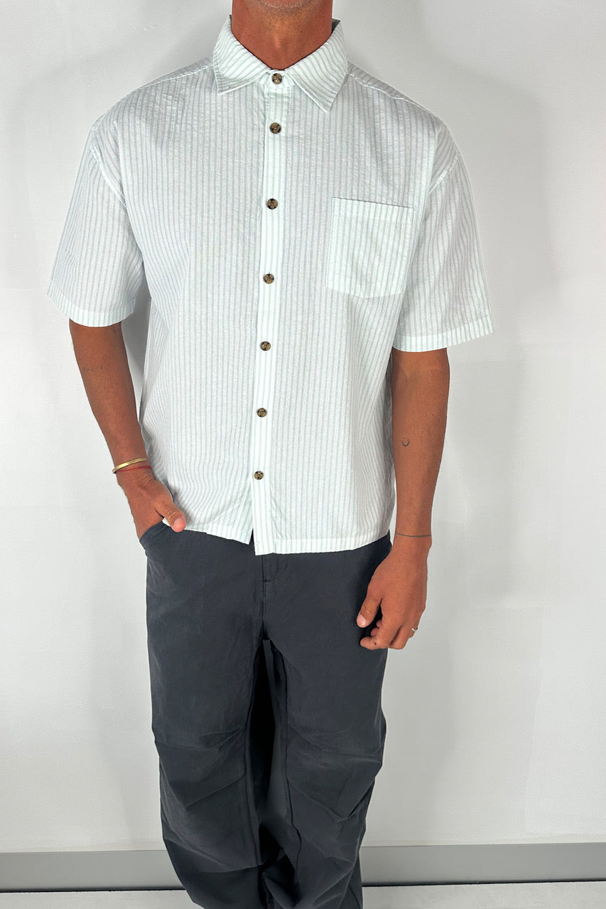 Nathaniel Drop Shirt Stripe Sage